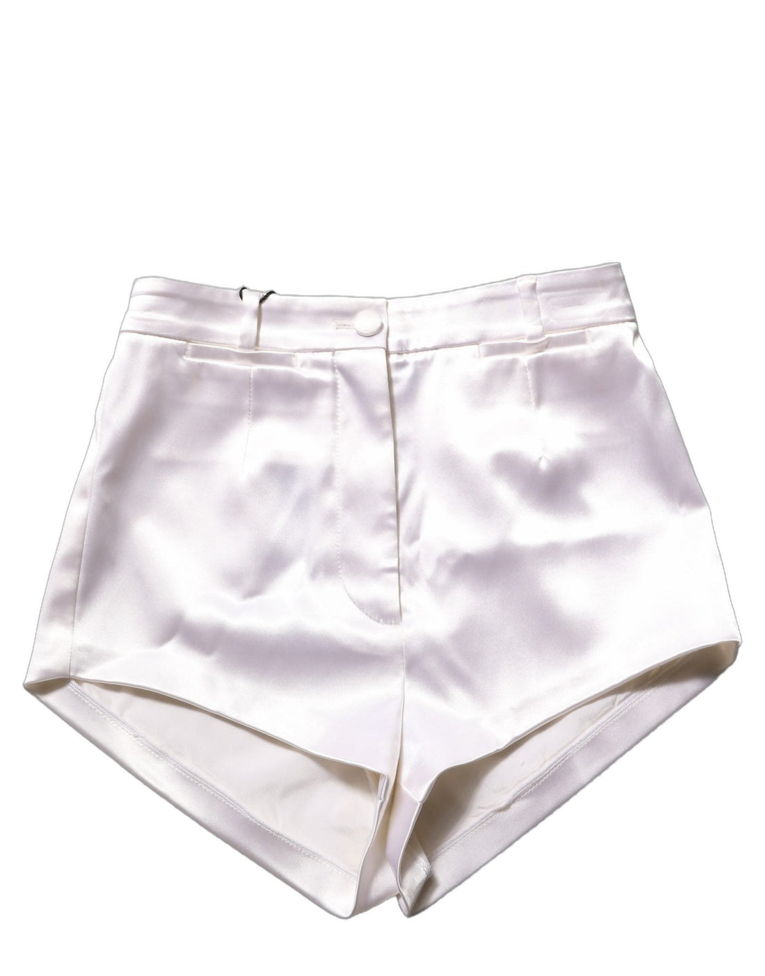 Dolce & Gabbana White Satin High Rise Women Hot Pants Shorts - RIMODA