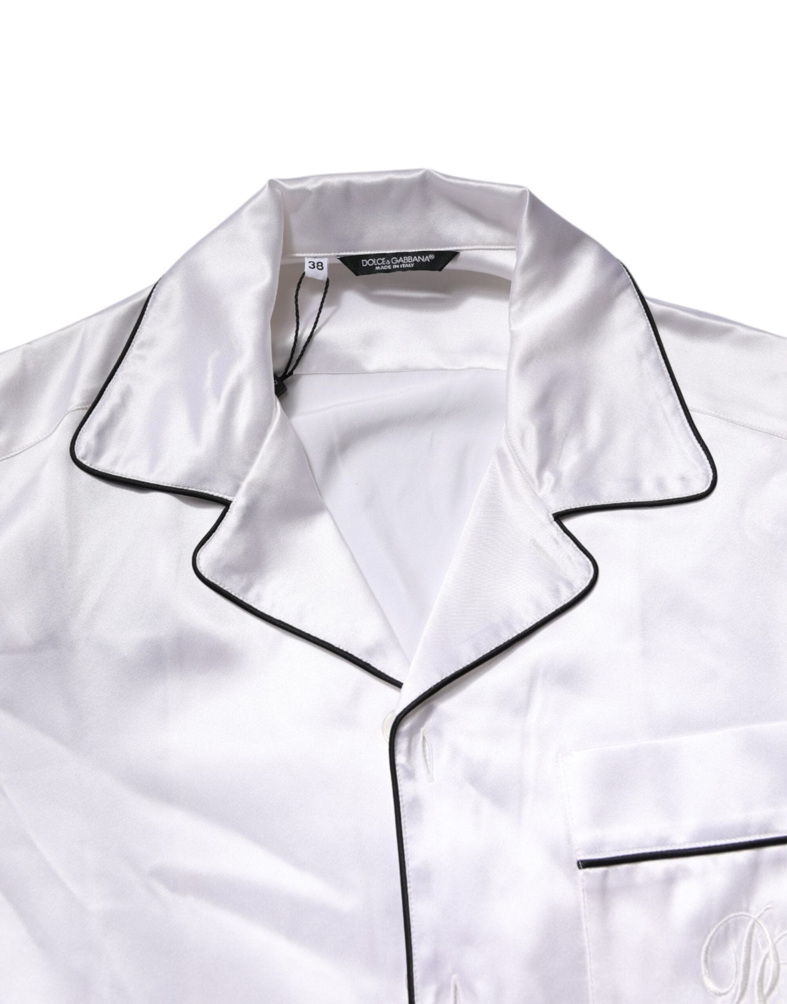 Dolce & Gabbana White Satin Silk Men Pajama Set Sleepwear - RIMODA
