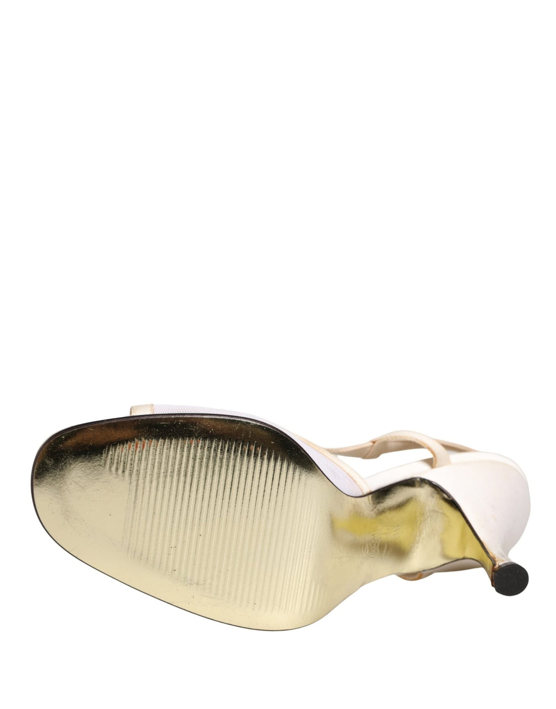 Dolce & Gabbana White Satin Slingback Heels Pumps Shoes - RIMODA