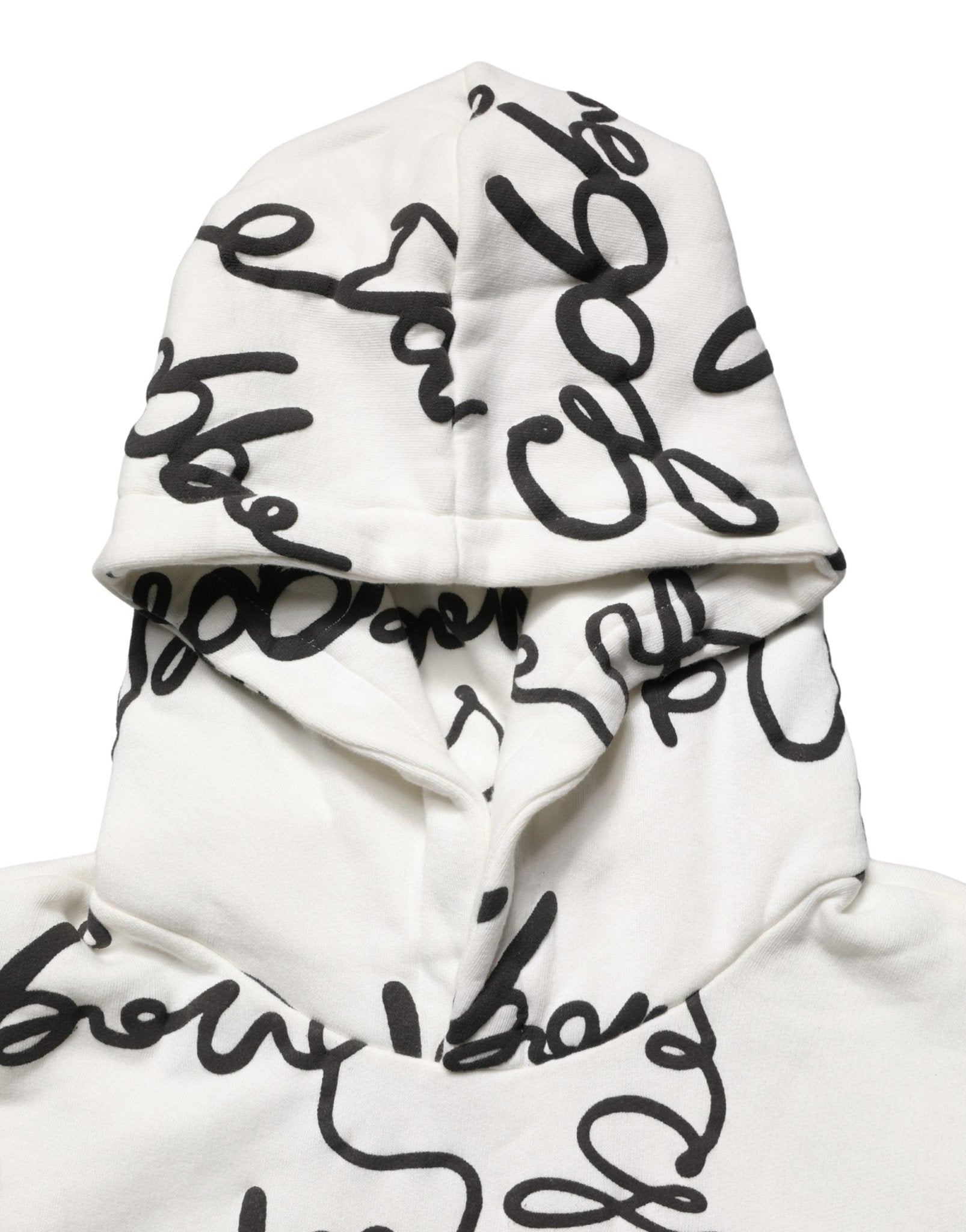 Dolce & Gabbana White Script Logo Print Cotton Sweatshirt Sweater - RIMODA
