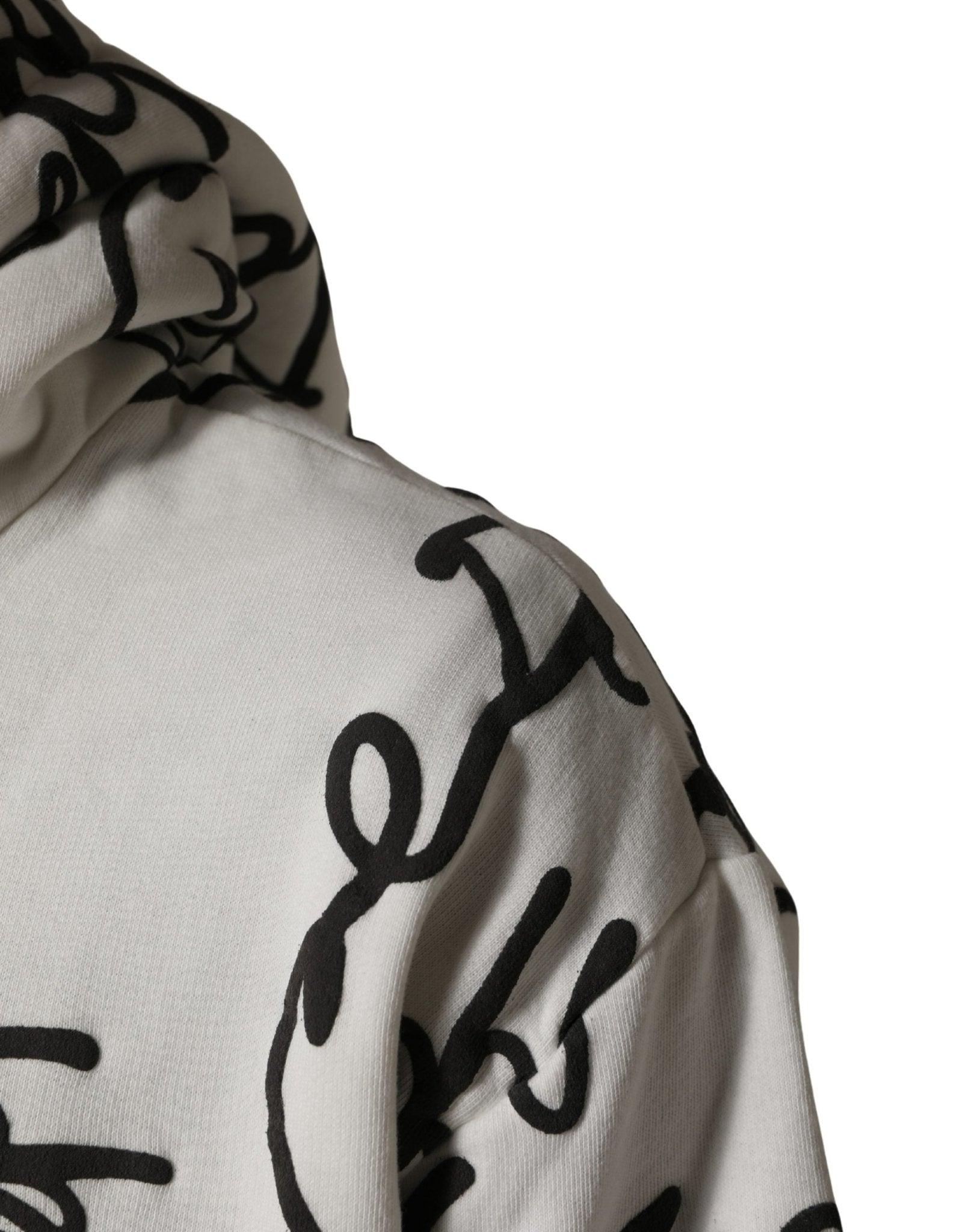 Dolce & Gabbana White Script Logo Print Cotton Sweatshirt Sweater - RIMODA