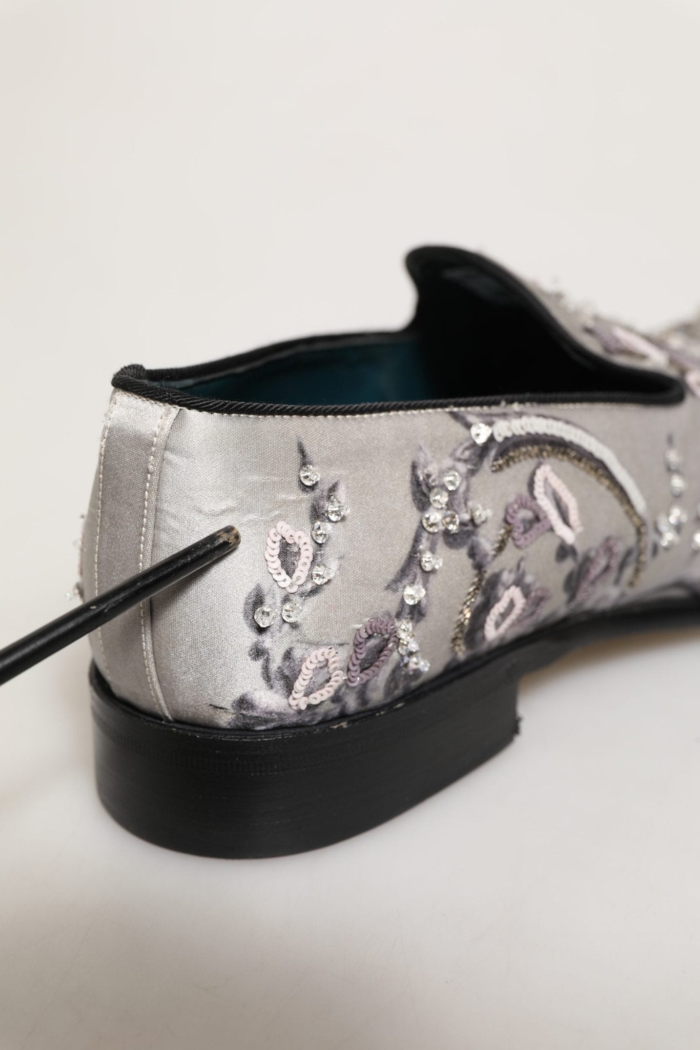 Dolce & Gabbana White Sequined Formal Slip On Loafers Shoes - RIMODA