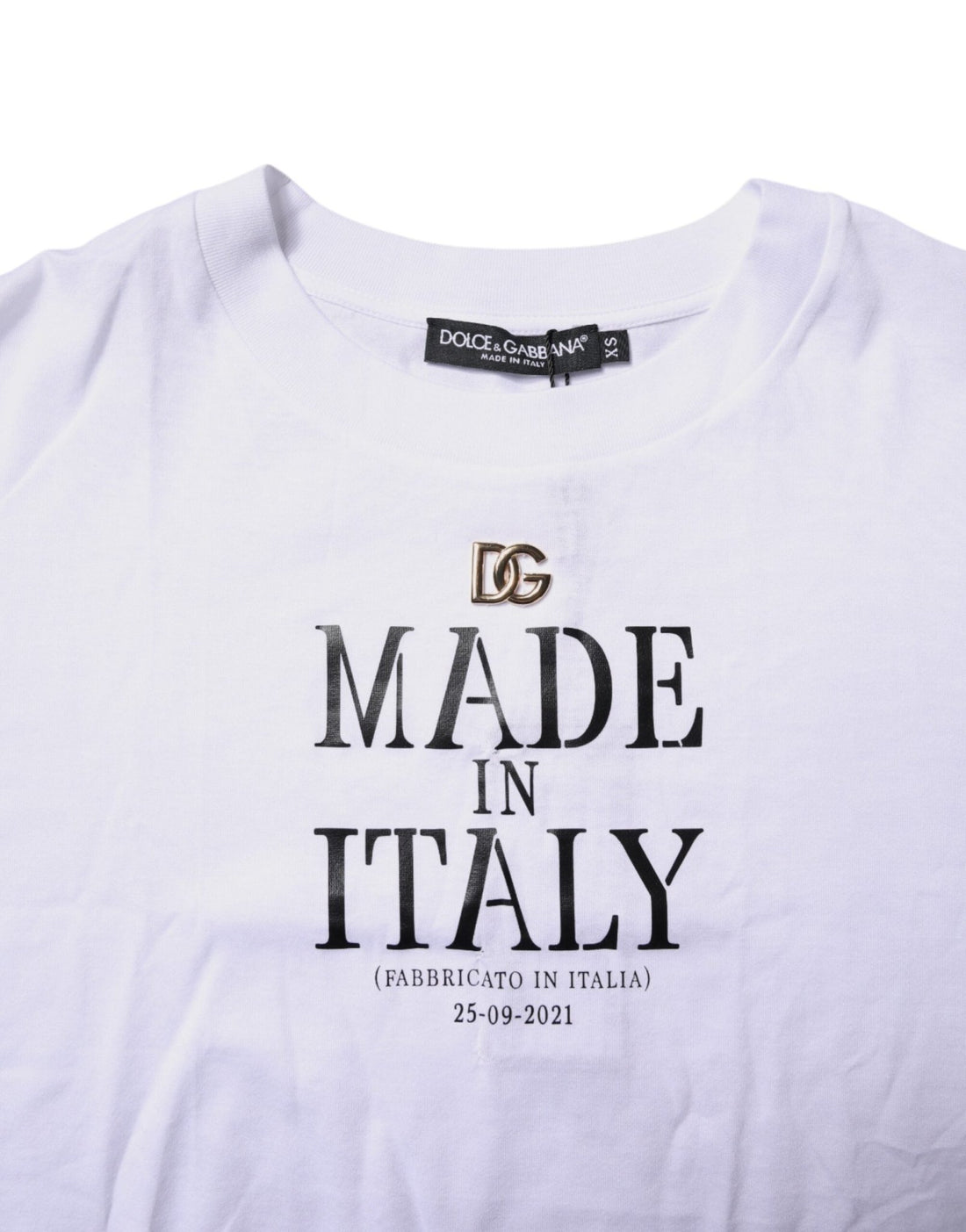 Dolce & Gabbana White Short Sleeves DG Logo Print Top T-shirt - RIMODA