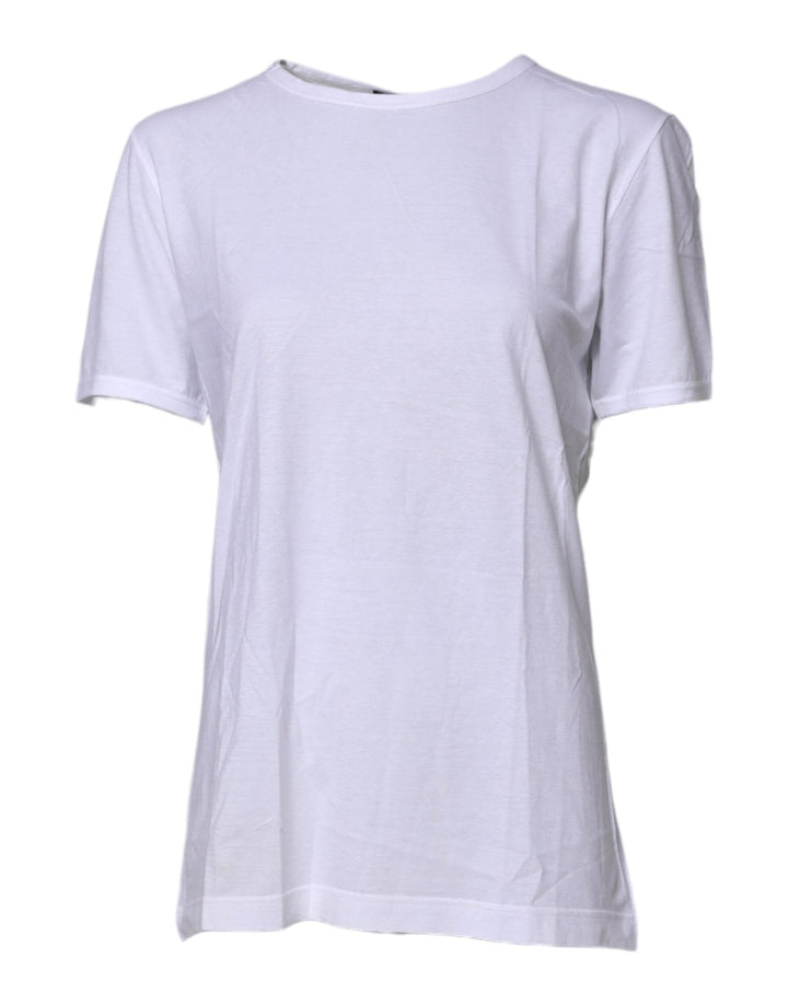 Dolce & Gabbana White Short Sleeves Round Neck Top T-shirt - RIMODA