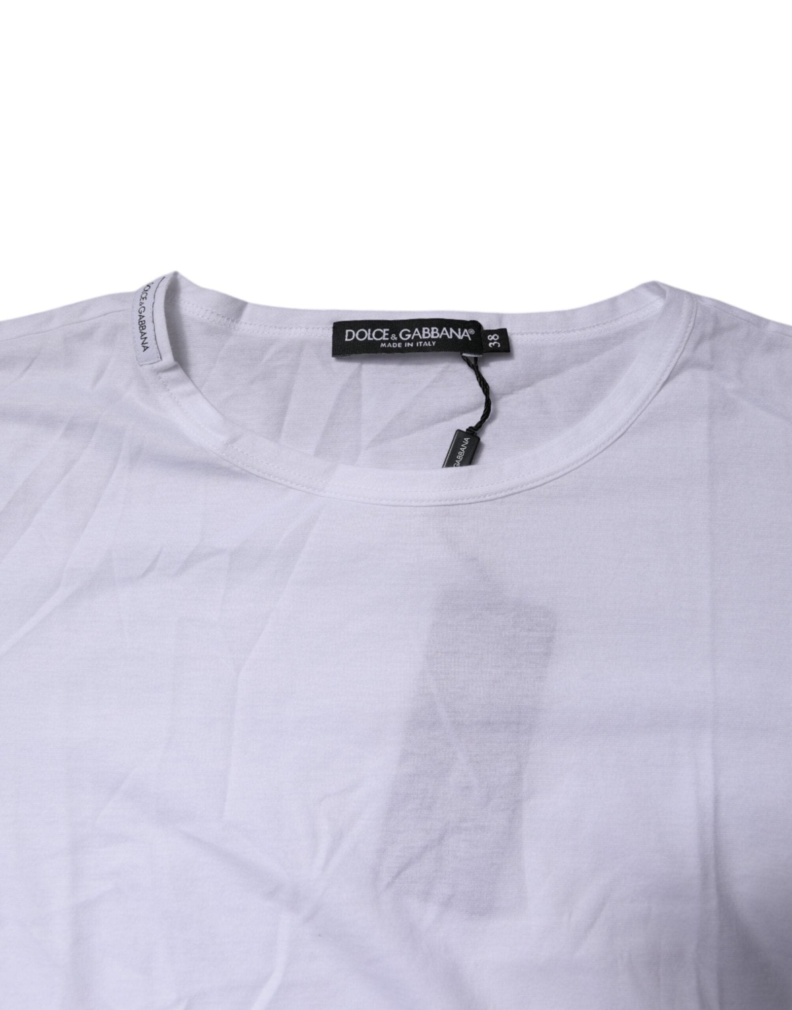Dolce & Gabbana White Short Sleeves Round Neck Top T-shirt - RIMODA