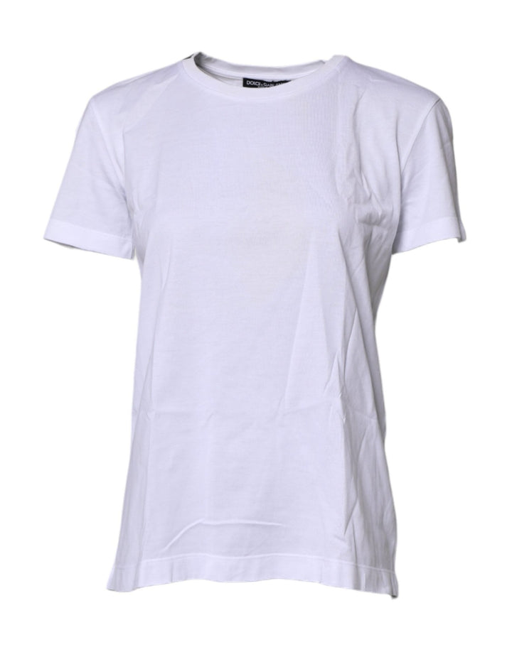 Dolce & Gabbana White Short Sleeves Round Neck Top T-shirt - RIMODA