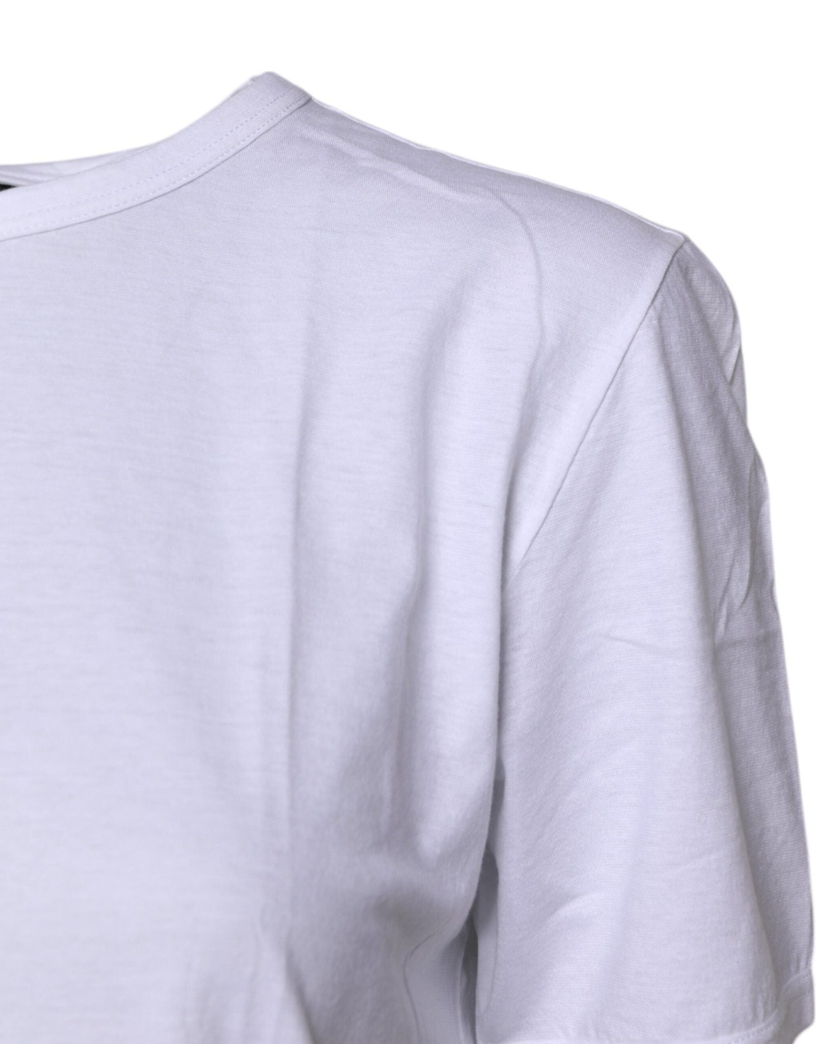 Dolce & Gabbana White Short Sleeves Round Neck Top T-shirt - RIMODA