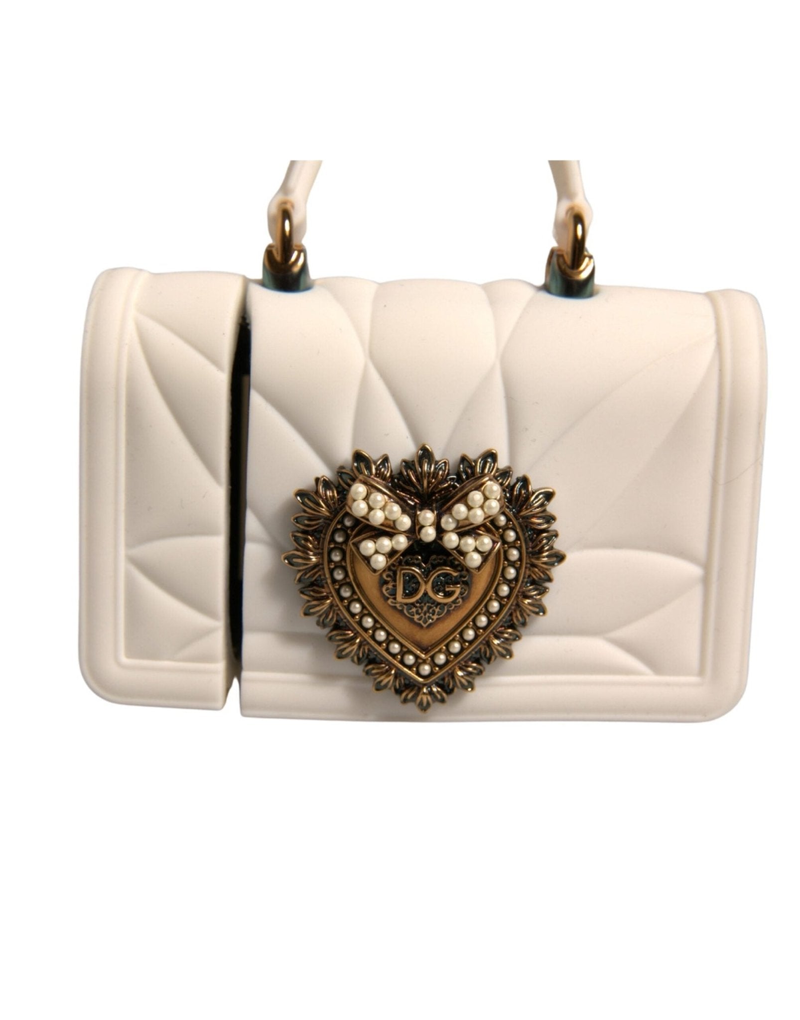 Dolce & Gabbana White Silicone Devotion Heart Cover Hand Bag Airpod Case - RIMODA