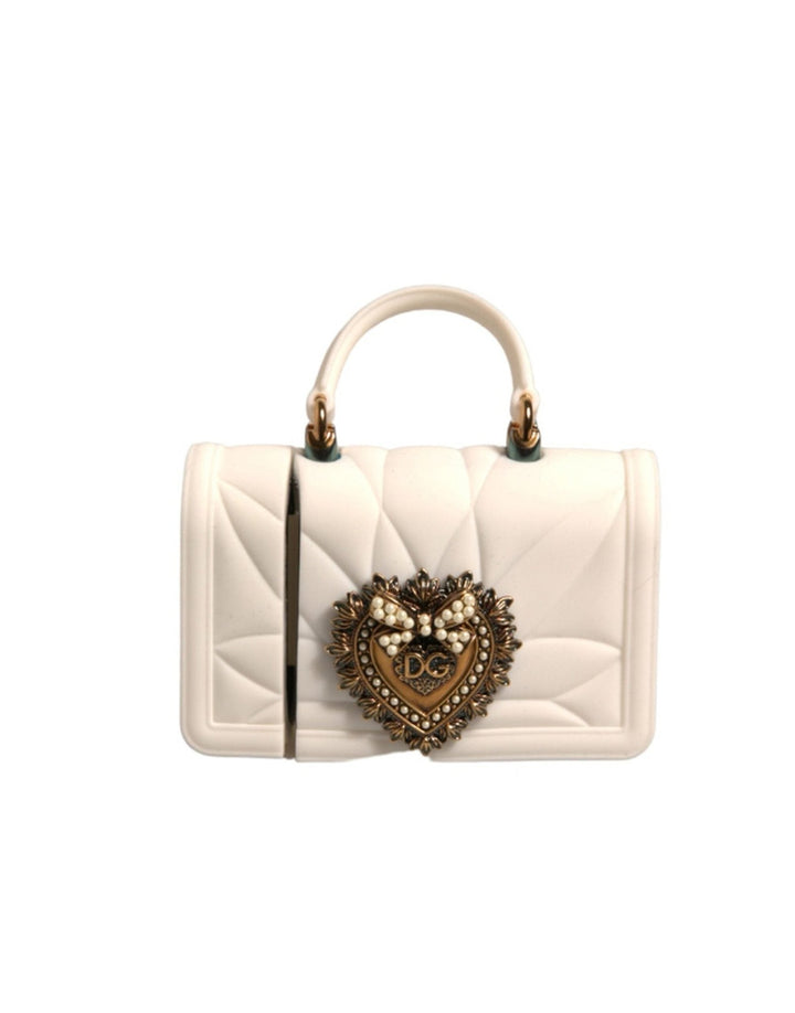 Dolce & Gabbana White Silicone Devotion Heart Cover Hand Bag Airpod Case - RIMODA