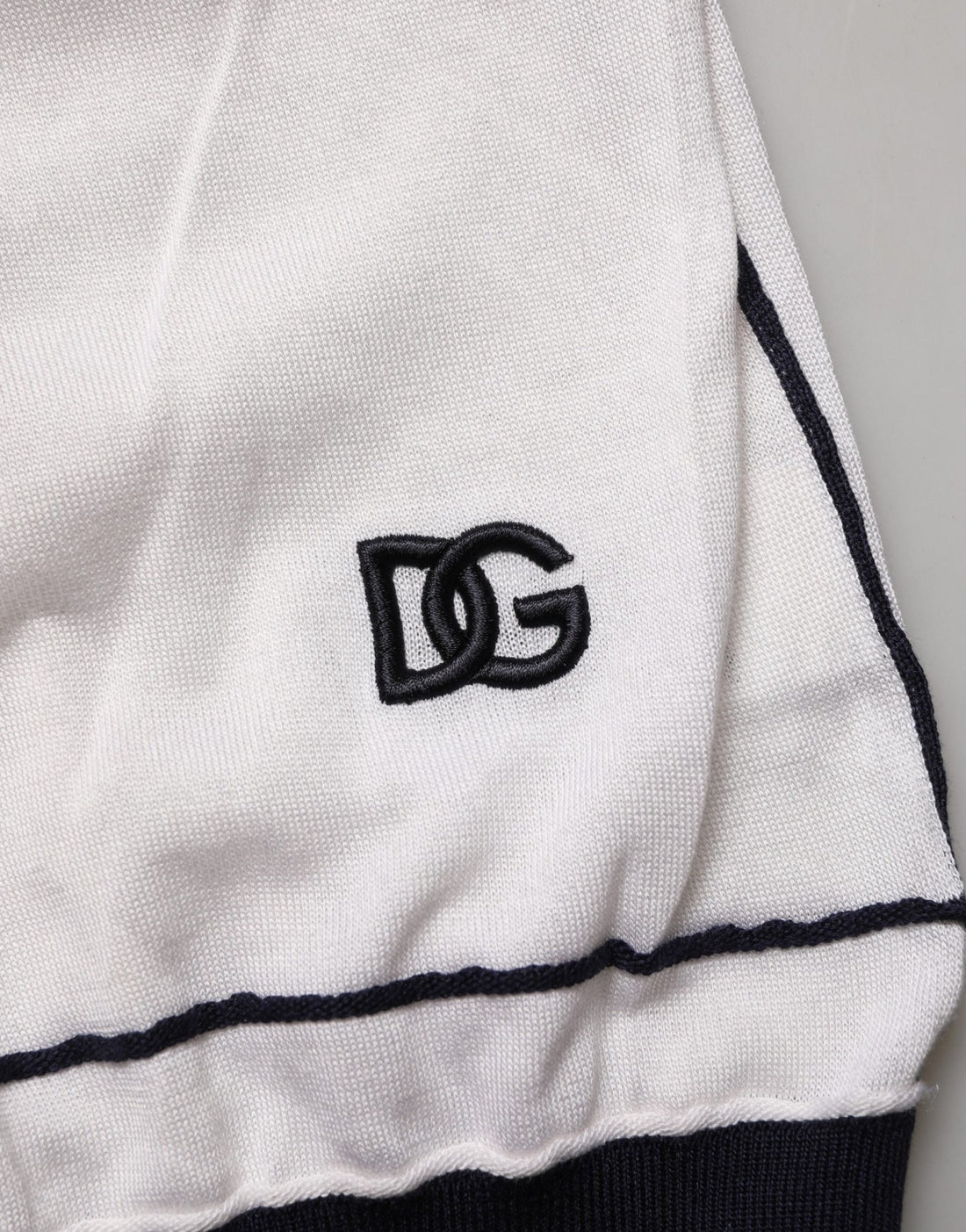 Dolce & Gabbana White Silk Collared Henley Pullover Sweater - RIMODA