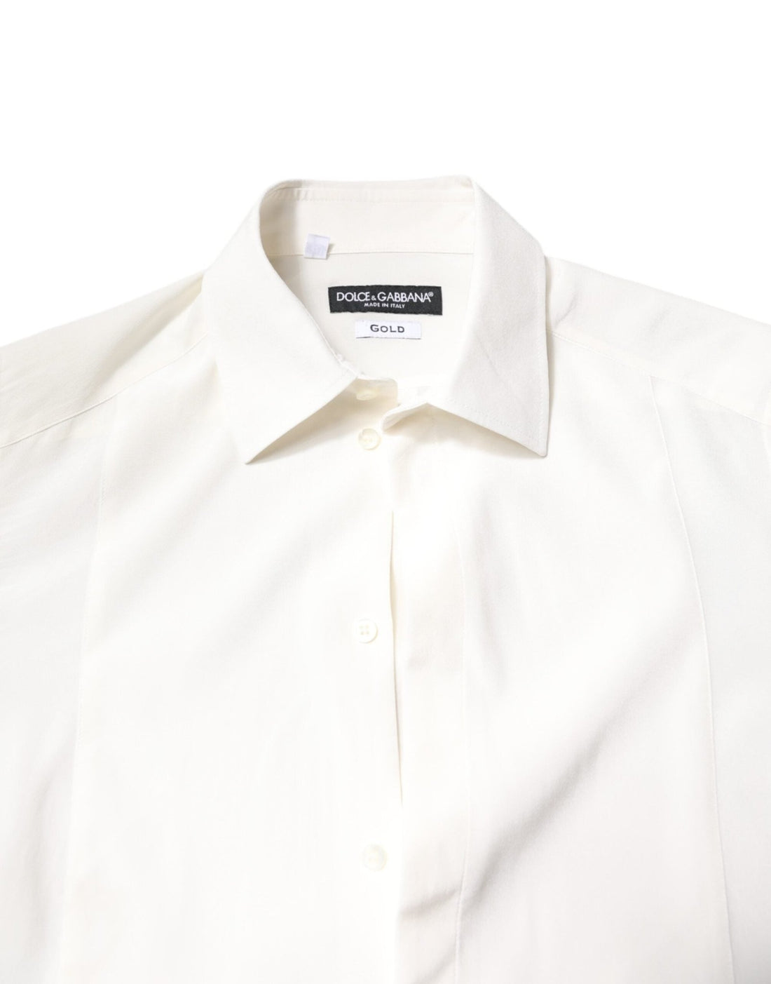 Dolce & Gabbana White Silk GOLD Dress Formal Collared Shirt - RIMODA