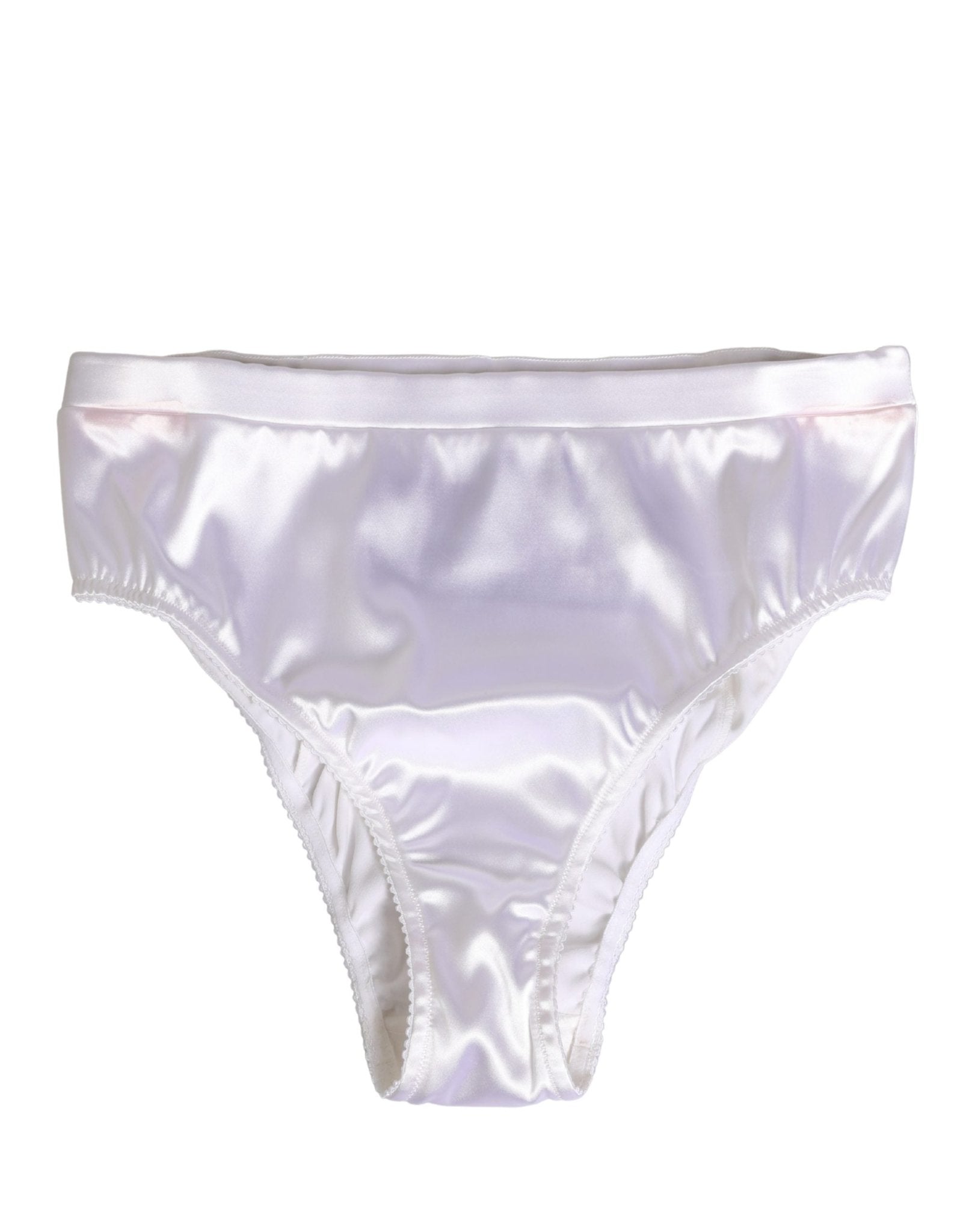 Dolce & Gabbana White Silk Satin Lingerie Panty Brief Underwear - RIMODA