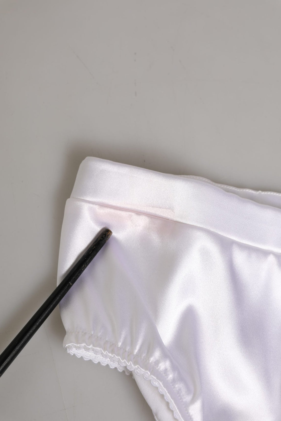 Dolce & Gabbana White Silk Satin Lingerie Panty Brief Underwear - RIMODA
