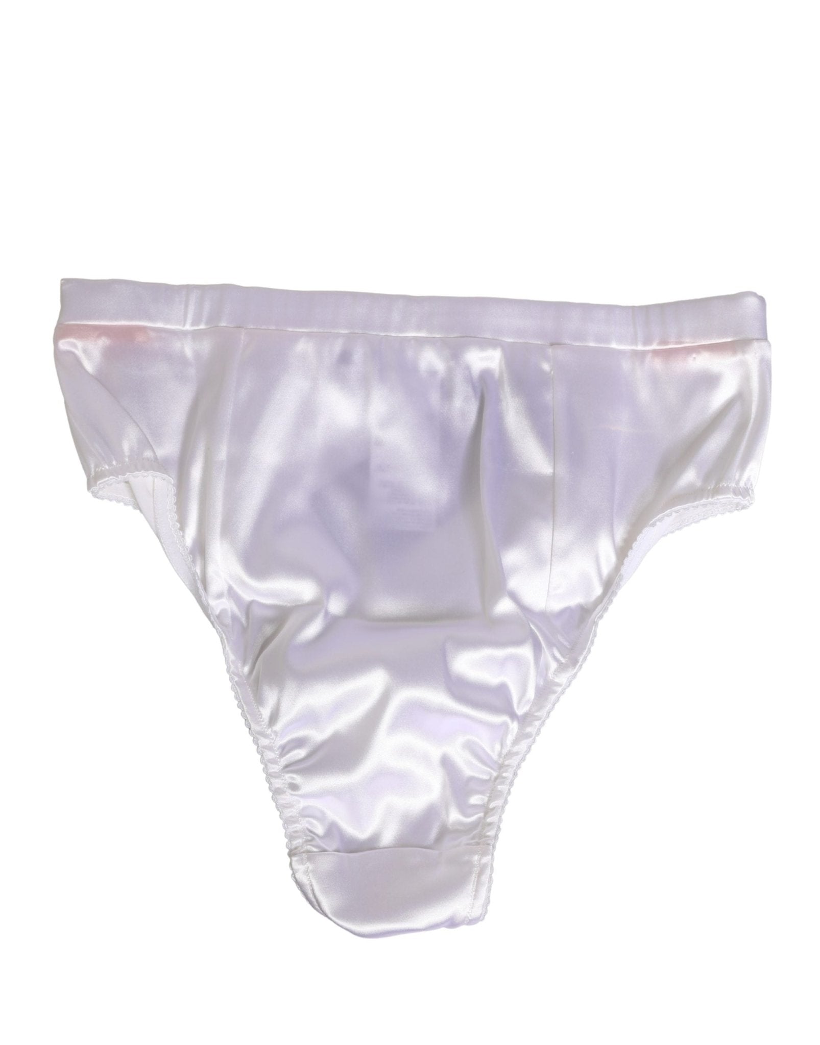 Dolce & Gabbana White Silk Satin Lingerie Panty Brief Underwear - RIMODA