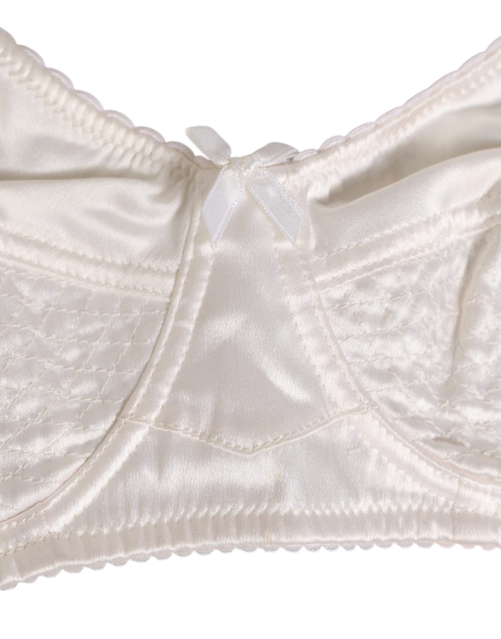Dolce & Gabbana White Silk Satin Soft Cup Lingerie Bra Underwear - RIMODA