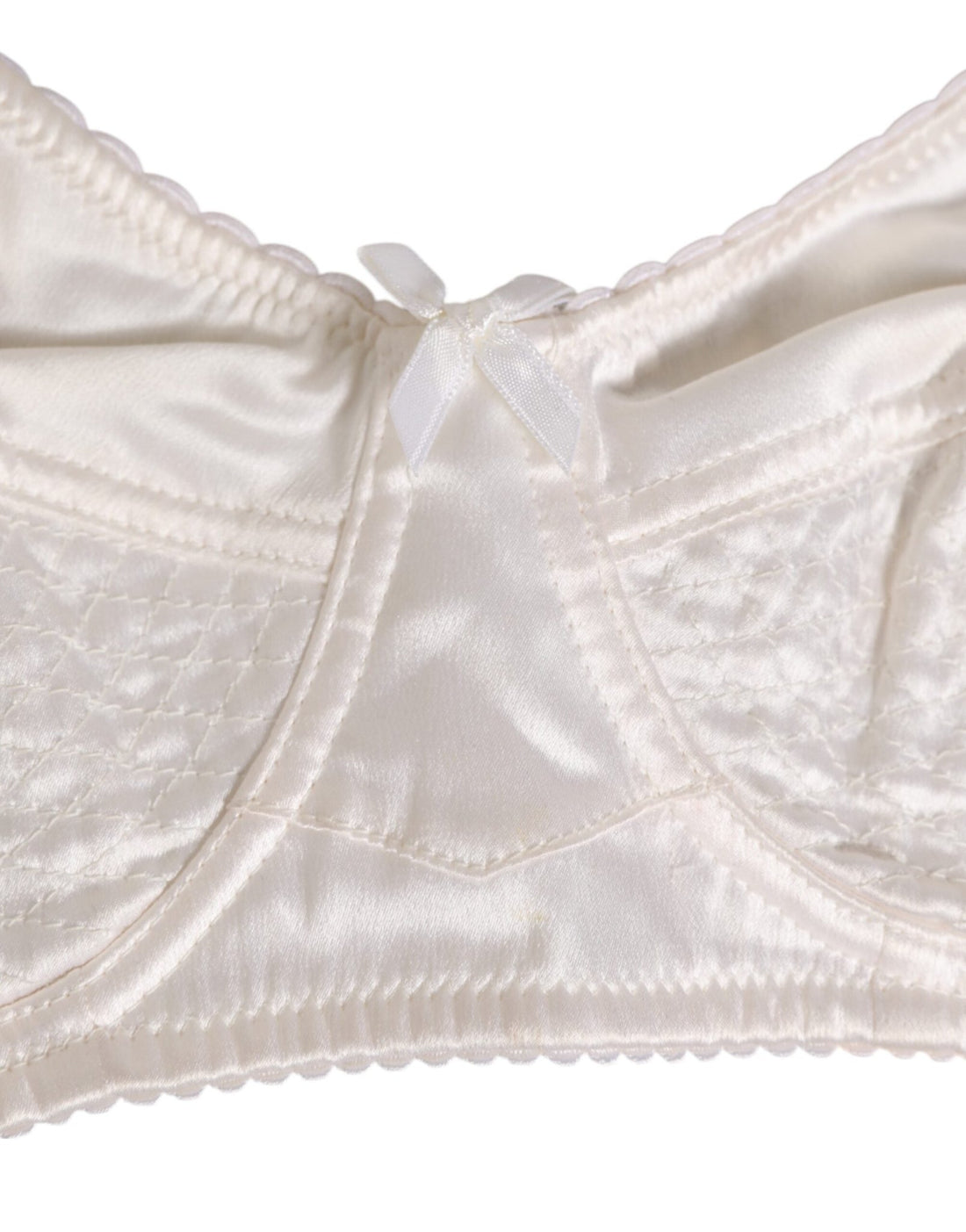 Dolce & Gabbana White Silk Satin Soft Cup Lingerie Bra Underwear - RIMODA