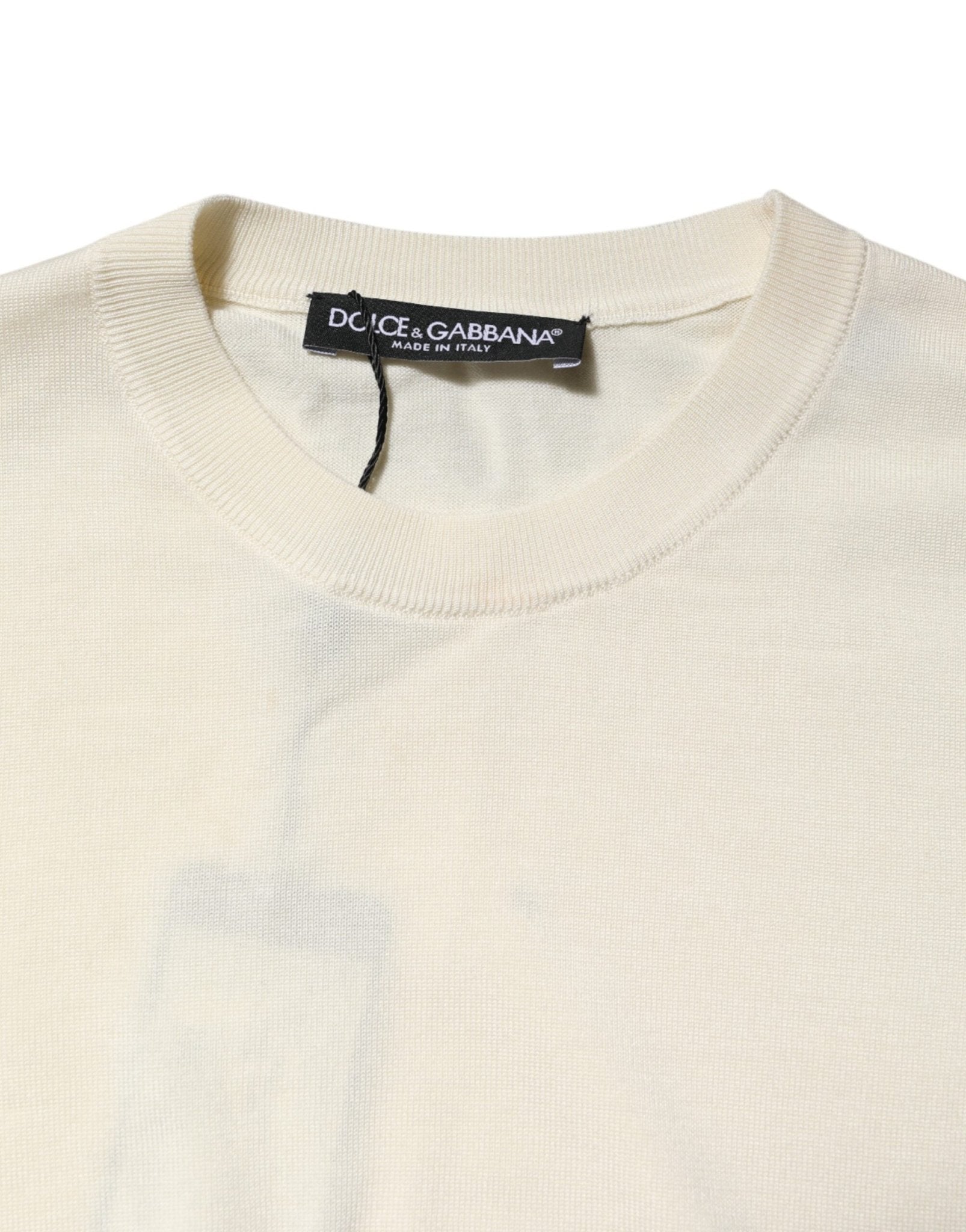 Dolce & Gabbana White Silk Short Sleeves Blouse Pullover Top - RIMODA
