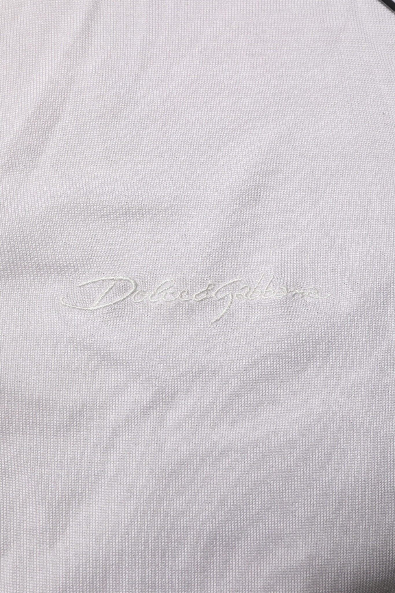 Dolce & Gabbana White Silk Short Sleeves Men Henley T-shirt - RIMODA