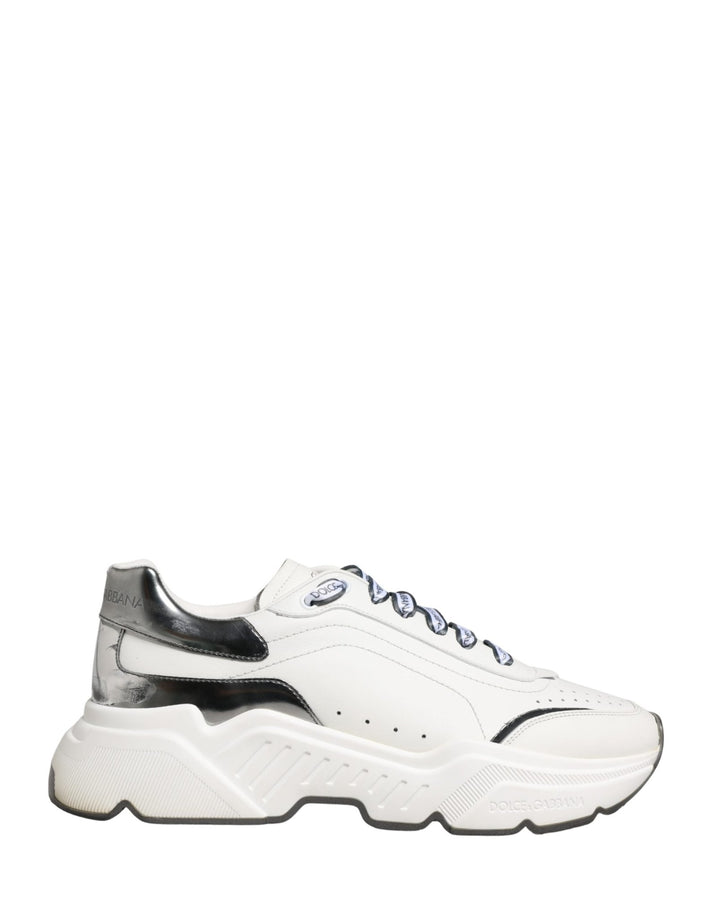 Dolce & Gabbana White Silver Daymaster Low Top Men Sneakers Shoes - RIMODA