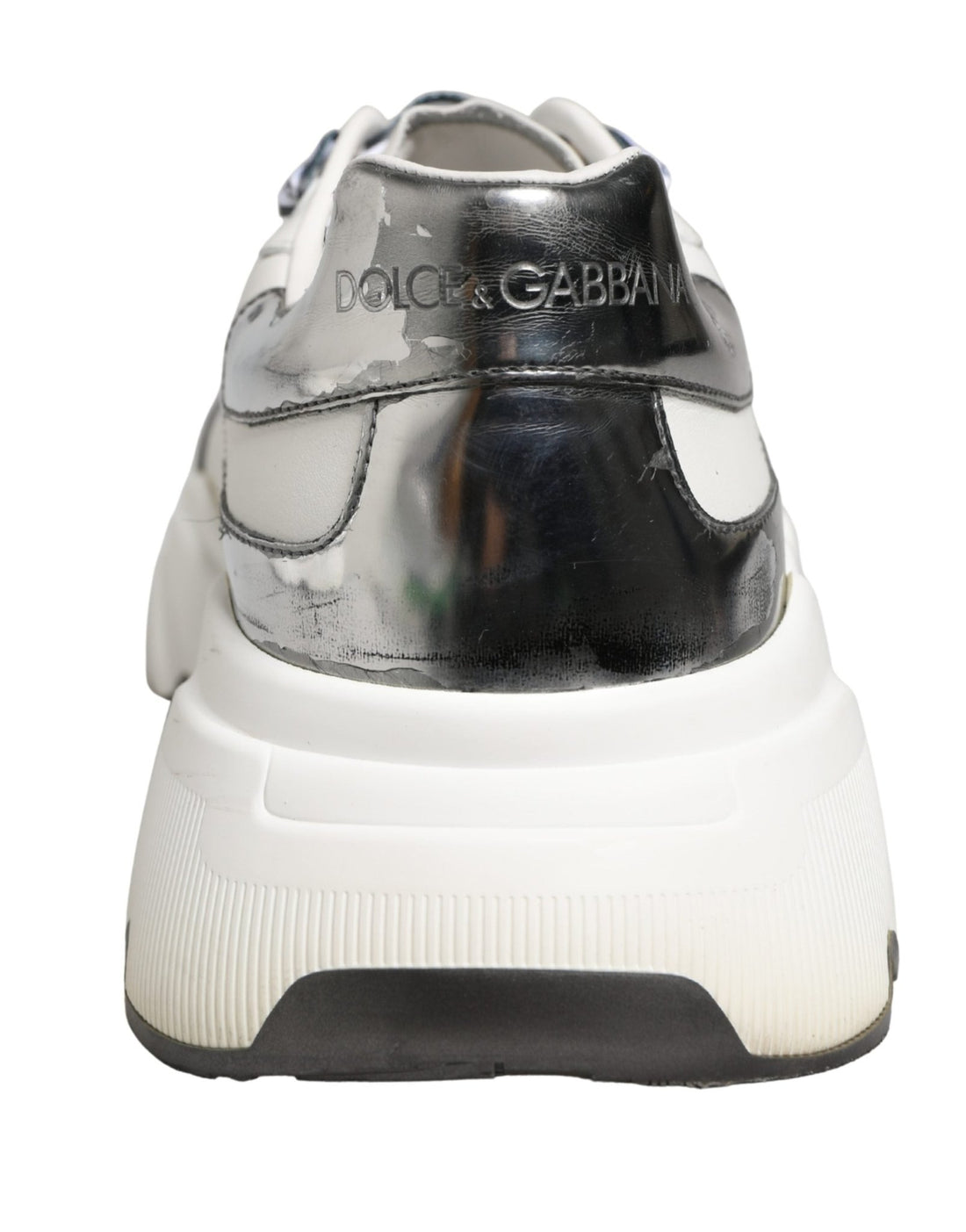 Dolce & Gabbana White Silver Daymaster Low Top Men Sneakers Shoes - RIMODA