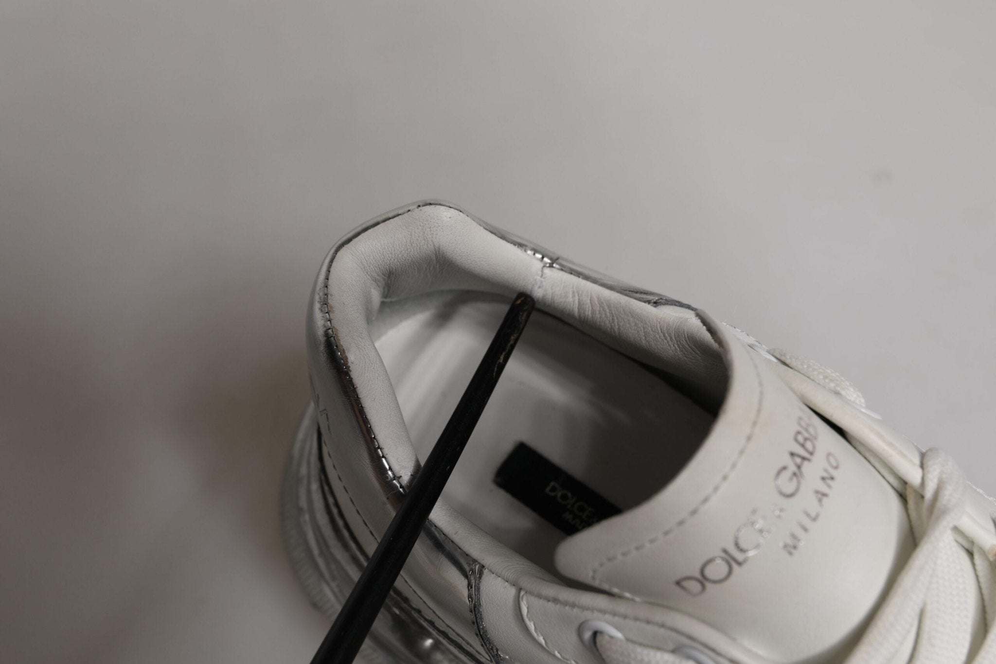 Dolce & Gabbana White Silver Daymaster Low Top Sneaker Shoes - RIMODA