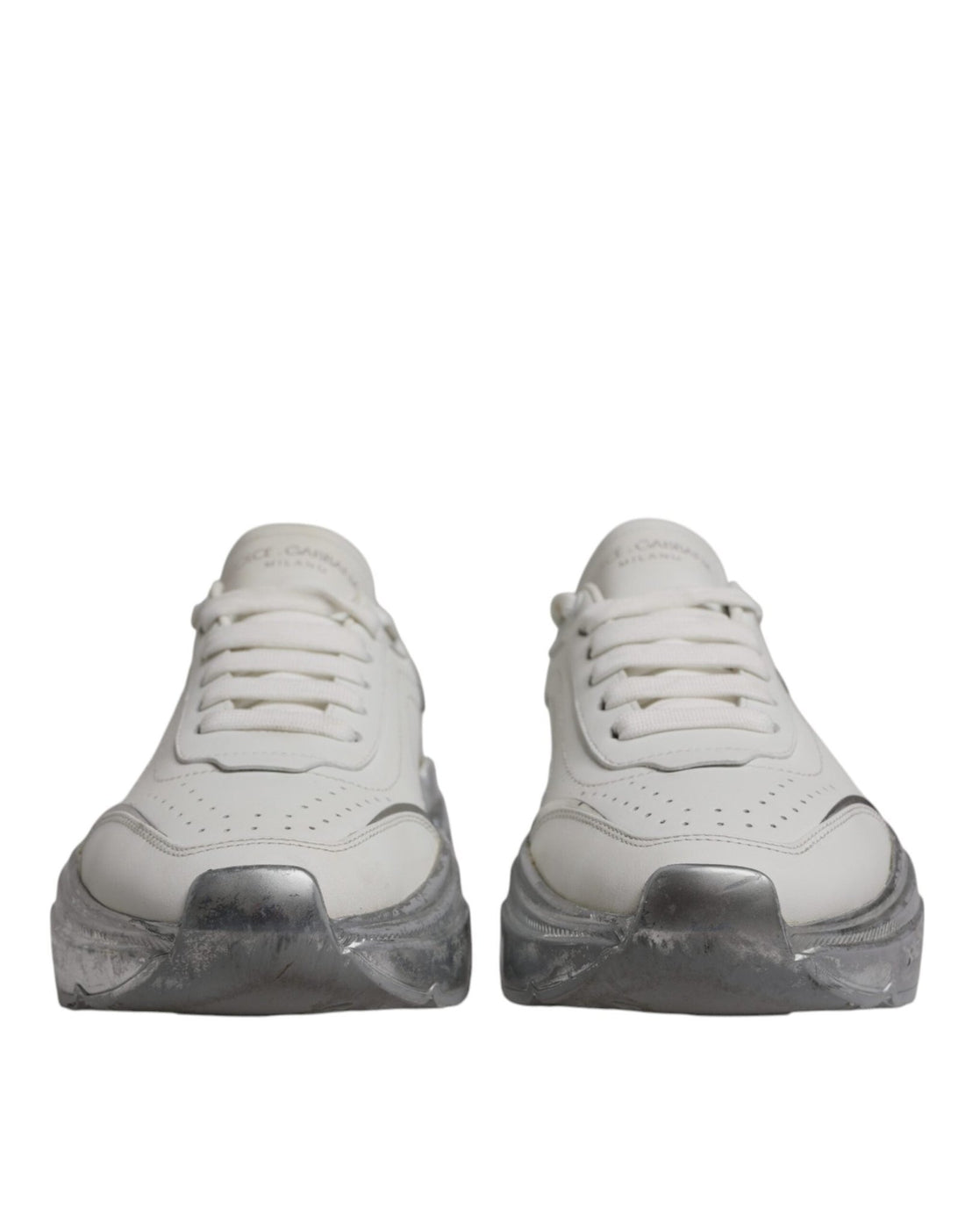 Dolce & Gabbana White Silver Daymaster Low Top Sneaker Shoes - RIMODA