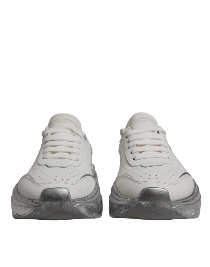 Dolce & Gabbana White Silver Daymaster Low Top Sneaker Shoes - RIMODA