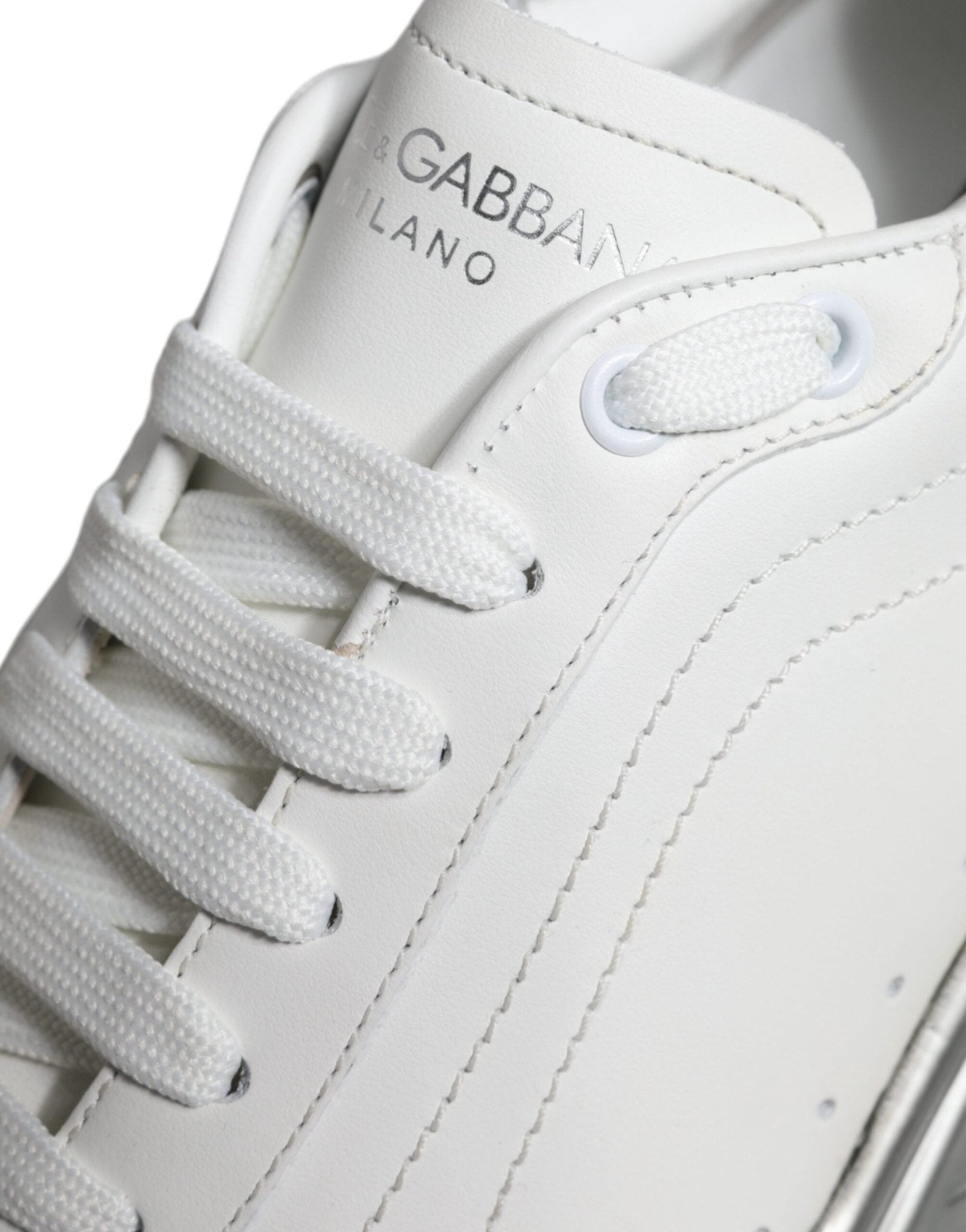 Dolce & Gabbana White Silver Daymaster Low Top Sneakers Shoes - RIMODA