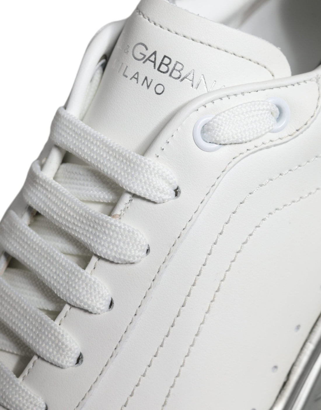 Dolce & Gabbana White Silver Daymaster Low Top Sneakers Shoes - RIMODA