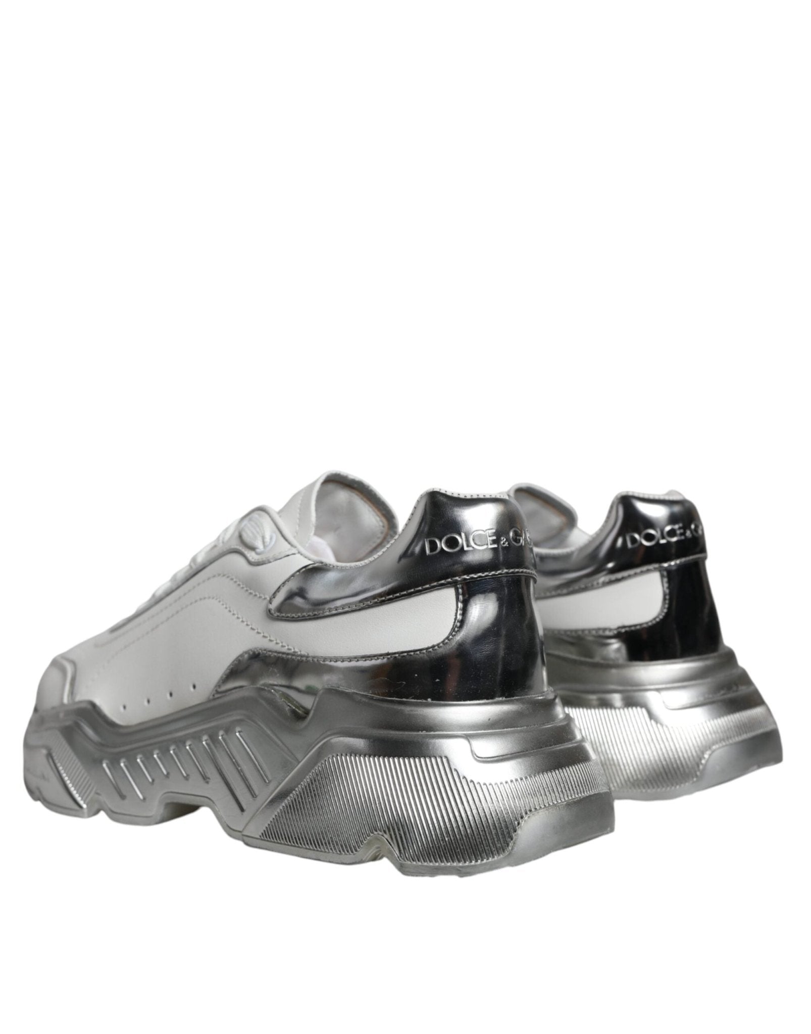 Dolce & Gabbana White Silver Daymaster Low Top Sneakers Shoes - RIMODA
