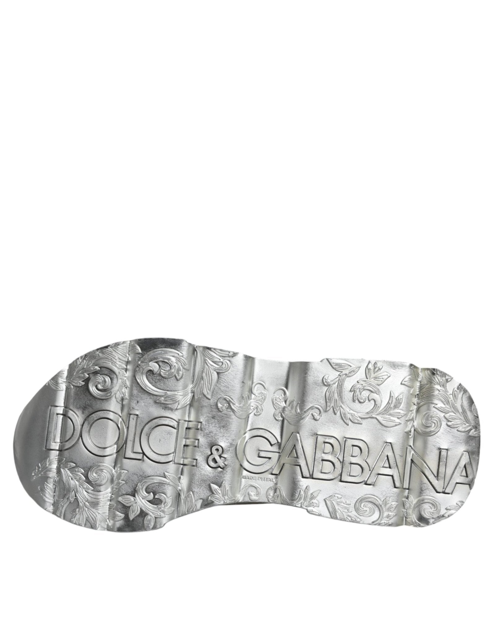 Dolce & Gabbana White Silver Daymaster Low Top Sneakers Shoes - RIMODA