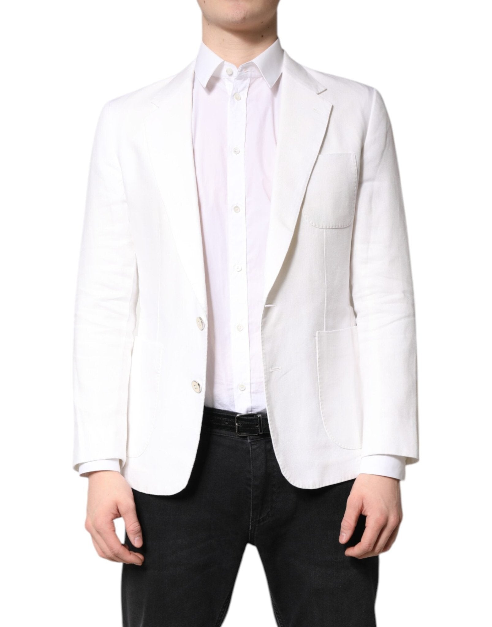 Dolce & Gabbana White Single Breasted Men Coat Blazer Suit - RIMODA