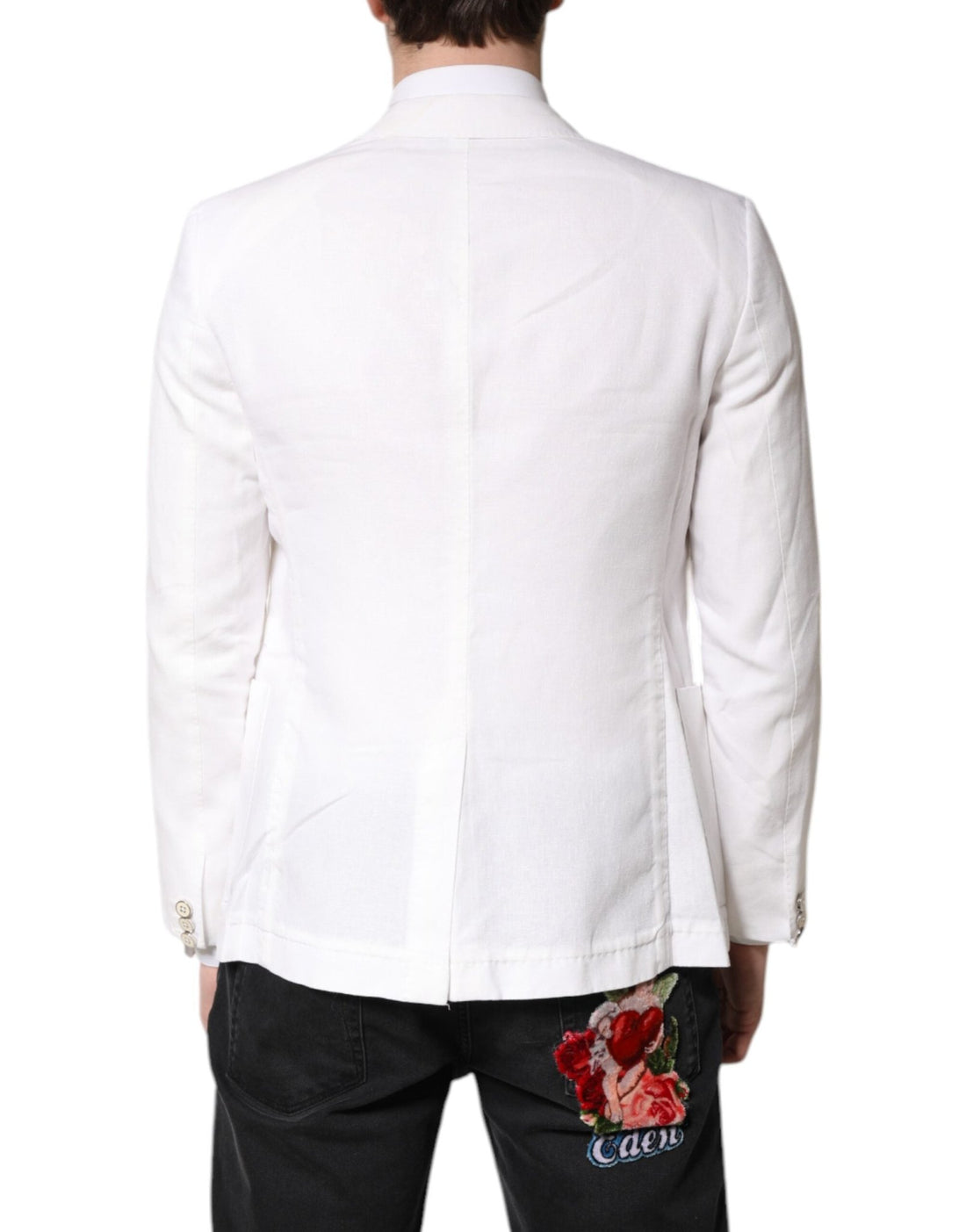 Dolce & Gabbana White Single Breasted Men Coat Blazer Suit - RIMODA