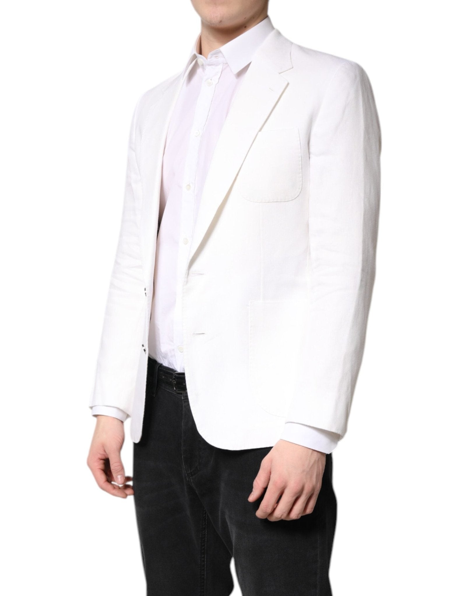 Dolce & Gabbana White Single Breasted Men Coat Blazer Suit - RIMODA