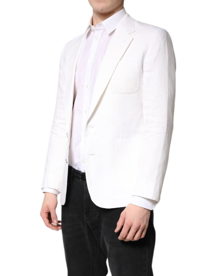 Dolce & Gabbana White Single Breasted Men Coat Blazer Suit - RIMODA