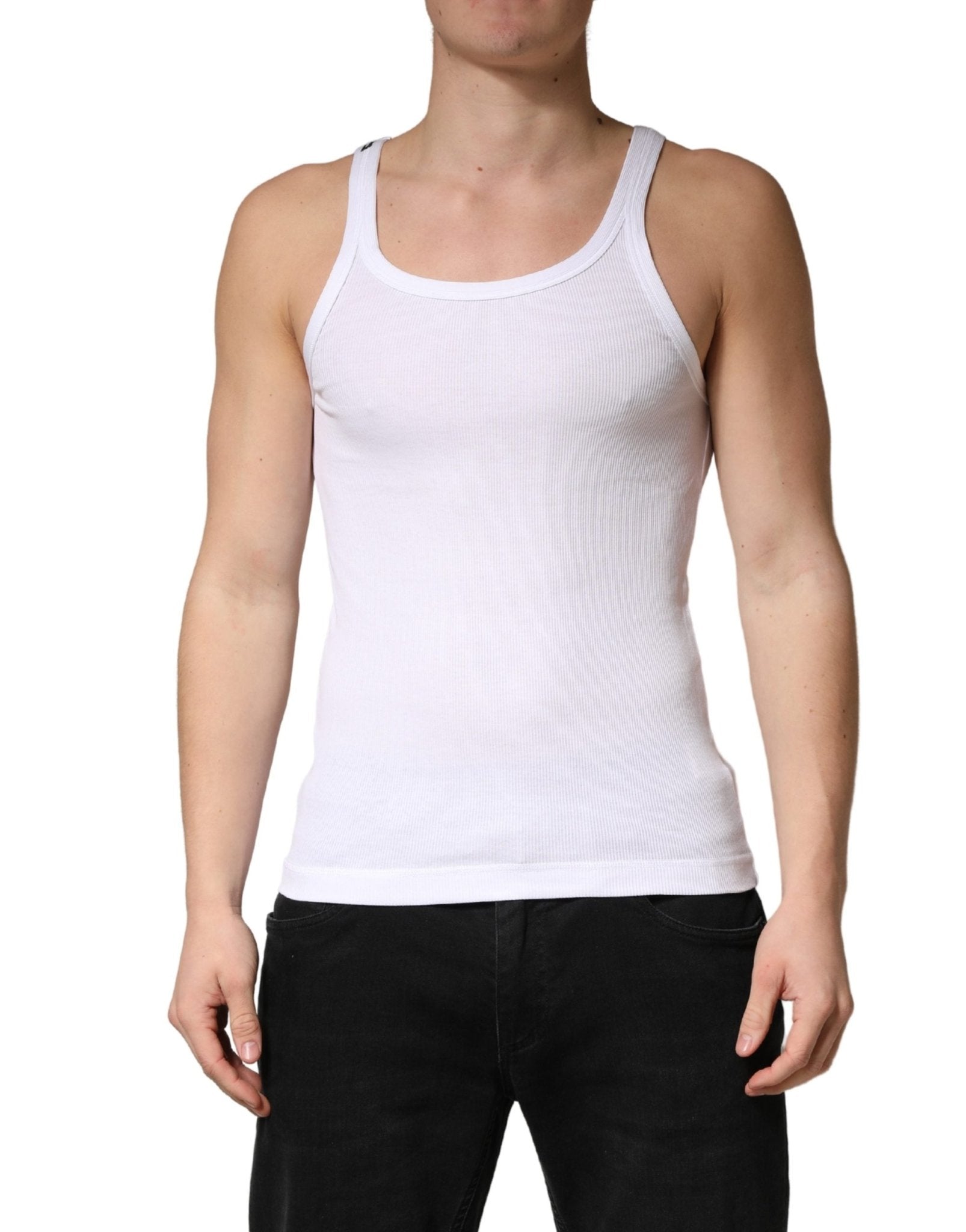Dolce & Gabbana White Sleeveless Round Neck Tank Top T-shirt - RIMODA