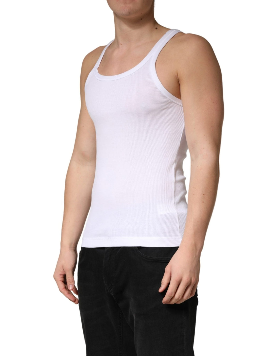 Dolce & Gabbana White Sleeveless Round Neck Tank Top T-shirt - RIMODA