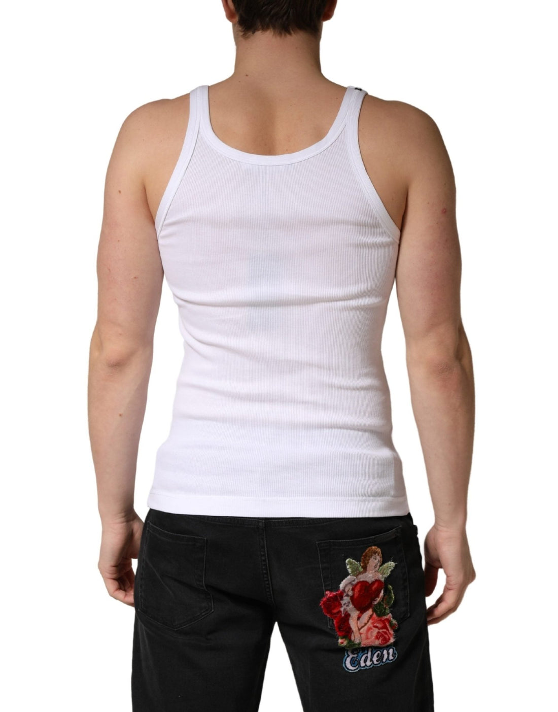 Dolce & Gabbana White Sleeveless Round Neck Tank Top T-shirt - RIMODA
