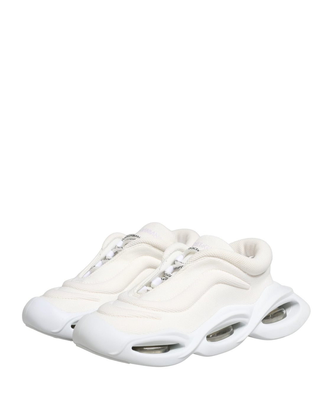 Dolce & Gabbana White Slip On Wave Low Top Sneakers Shoes - RIMODA