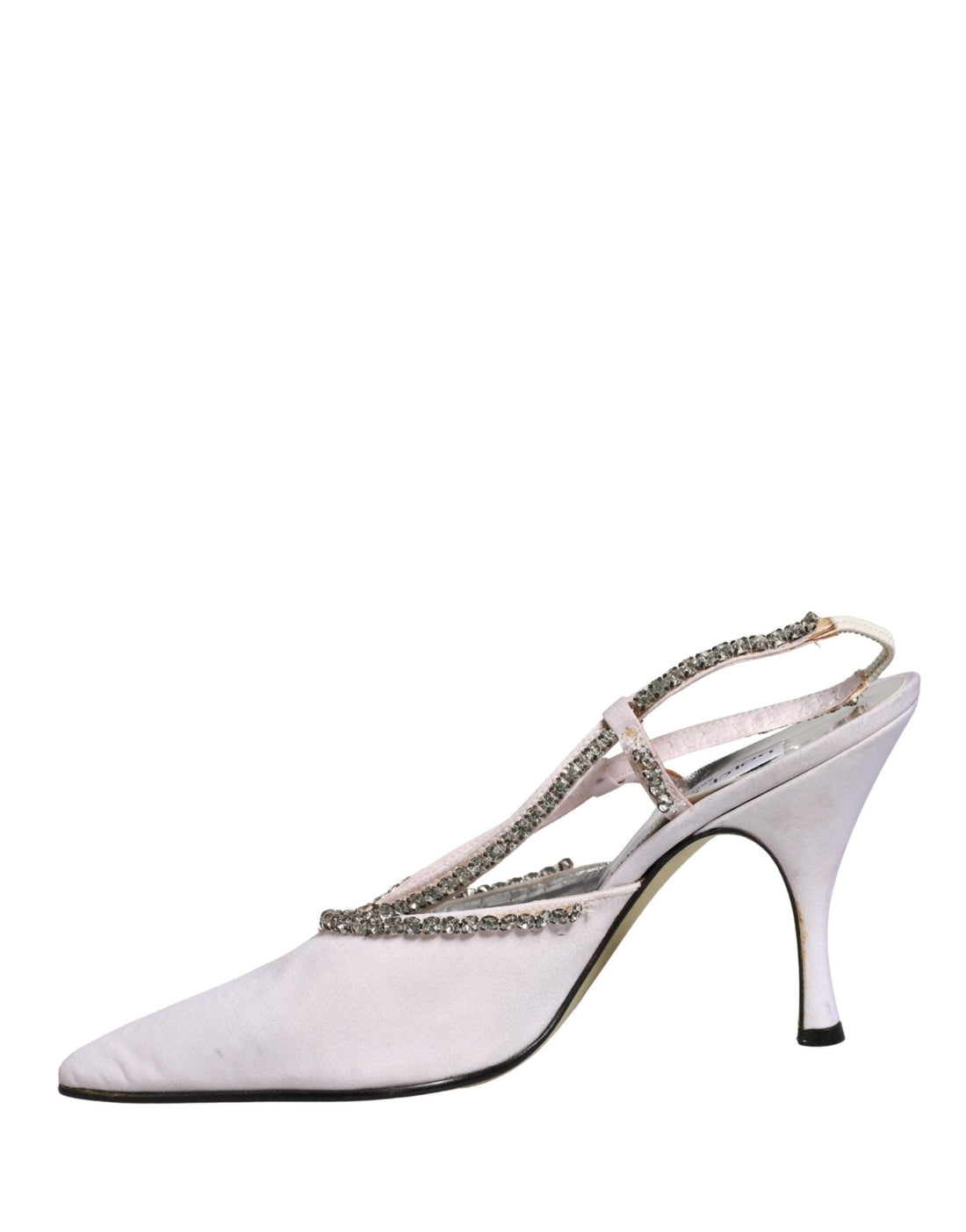 Dolce & Gabbana White Strass Crystal Slingbacks Pumps Shoes - RIMODA