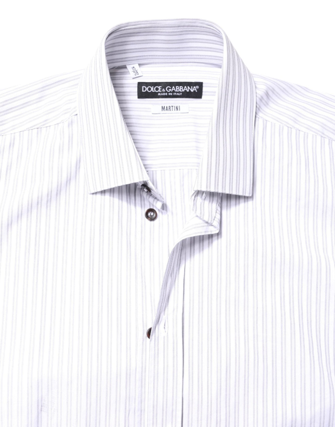 Dolce & Gabbana White Striped Cotton MARTINI Men Dress Shirt - RIMODA
