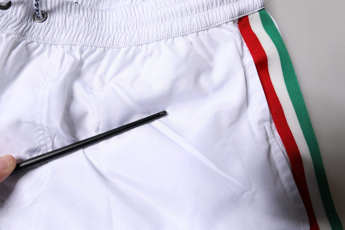 Dolce & Gabbana White Stripes Beachwear Shorts 2 Pc Swimwear - RIMODA