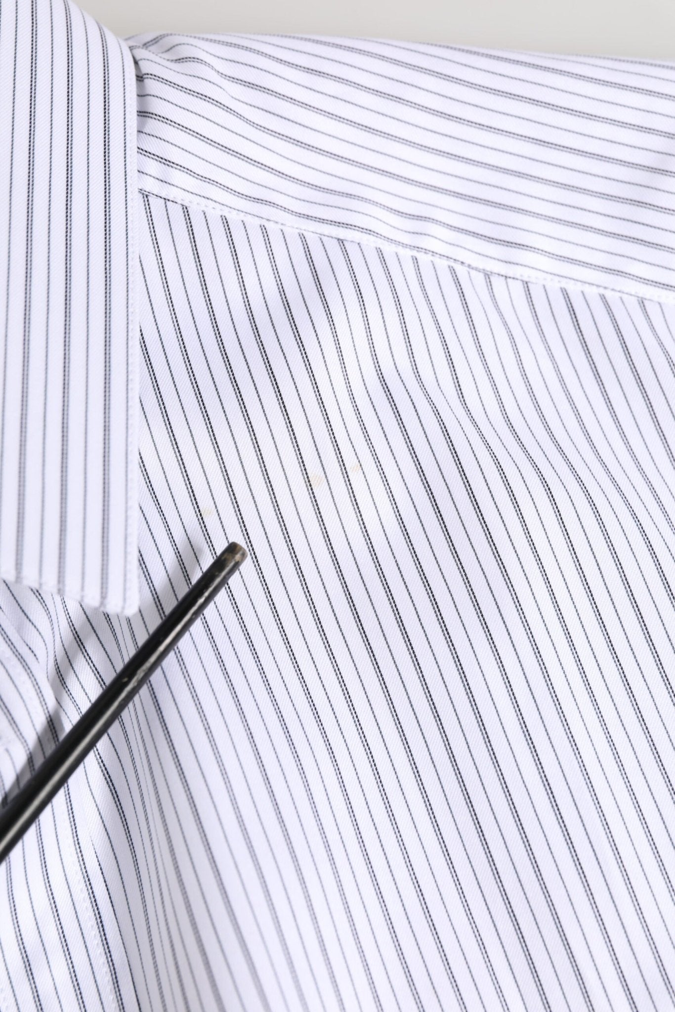 Dolce & Gabbana White Stripes Cotton Men GOLD Dress Shirt - RIMODA