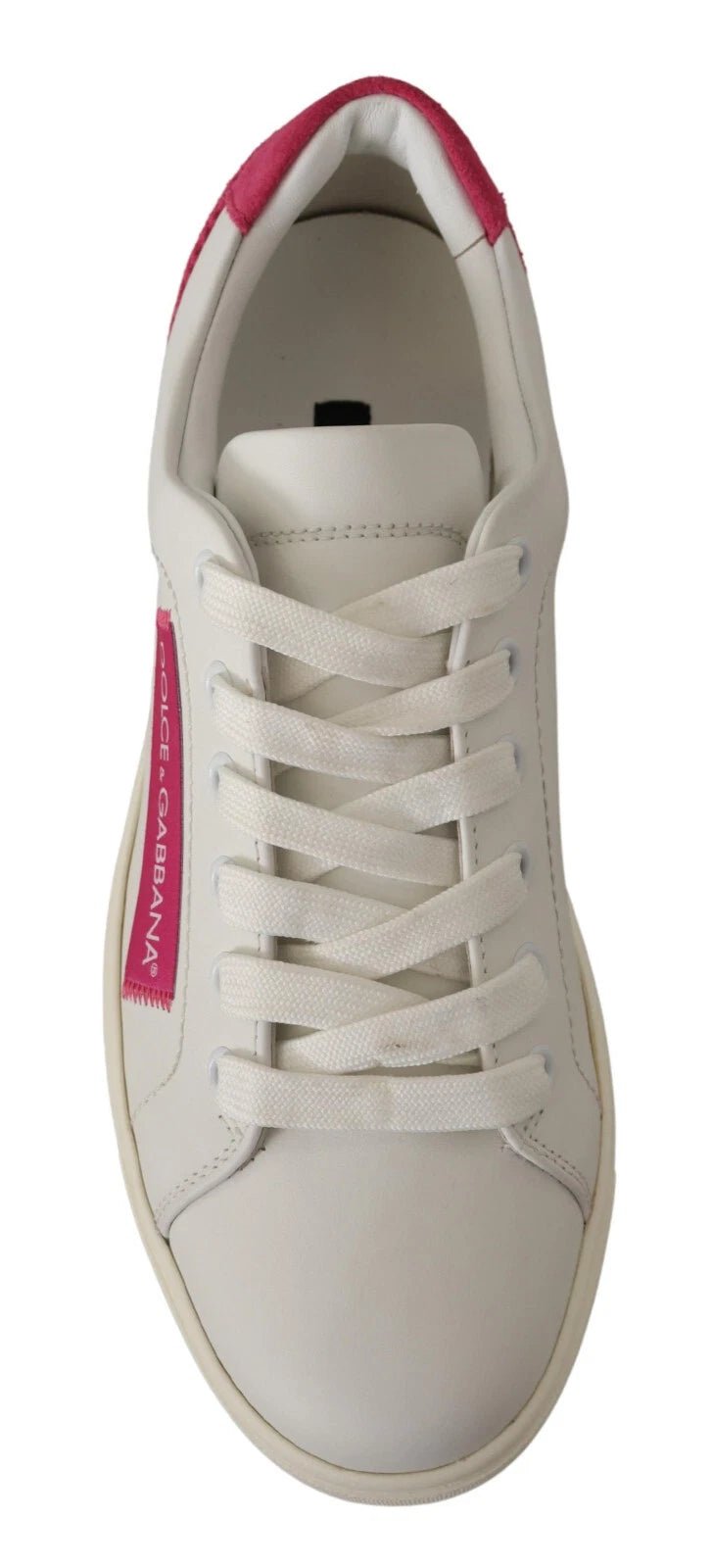 Dolce & Gabbana White Suede Leather Low Top Sneakers Shoes - RIMODA
