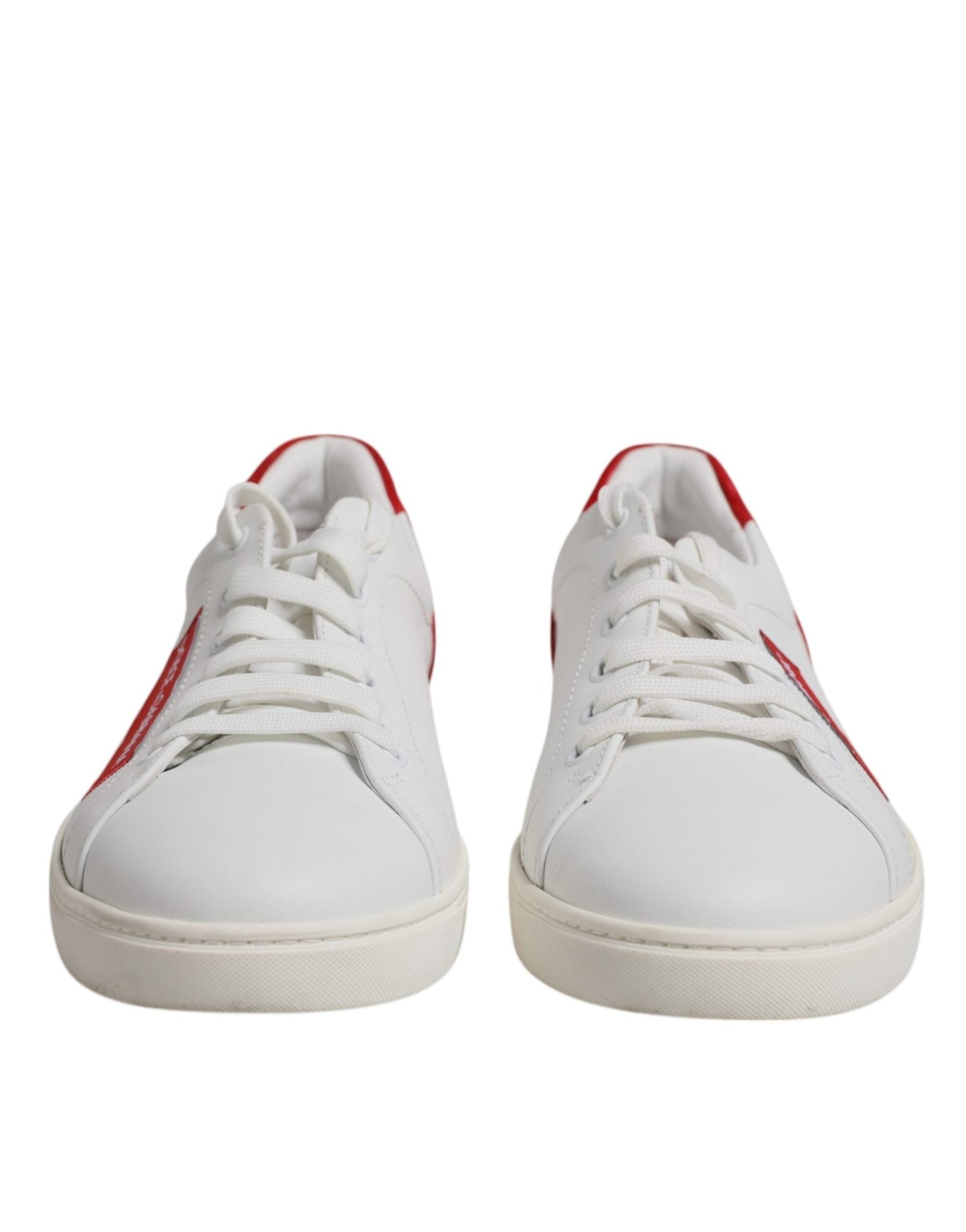 Dolce & Gabbana White Suede Leather Low Top Sneakers Shoes - RIMODA