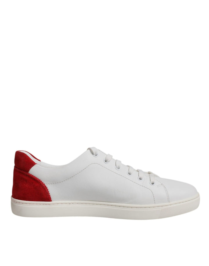 Dolce & Gabbana White Suede Leather Low Top Sneakers Shoes - RIMODA
