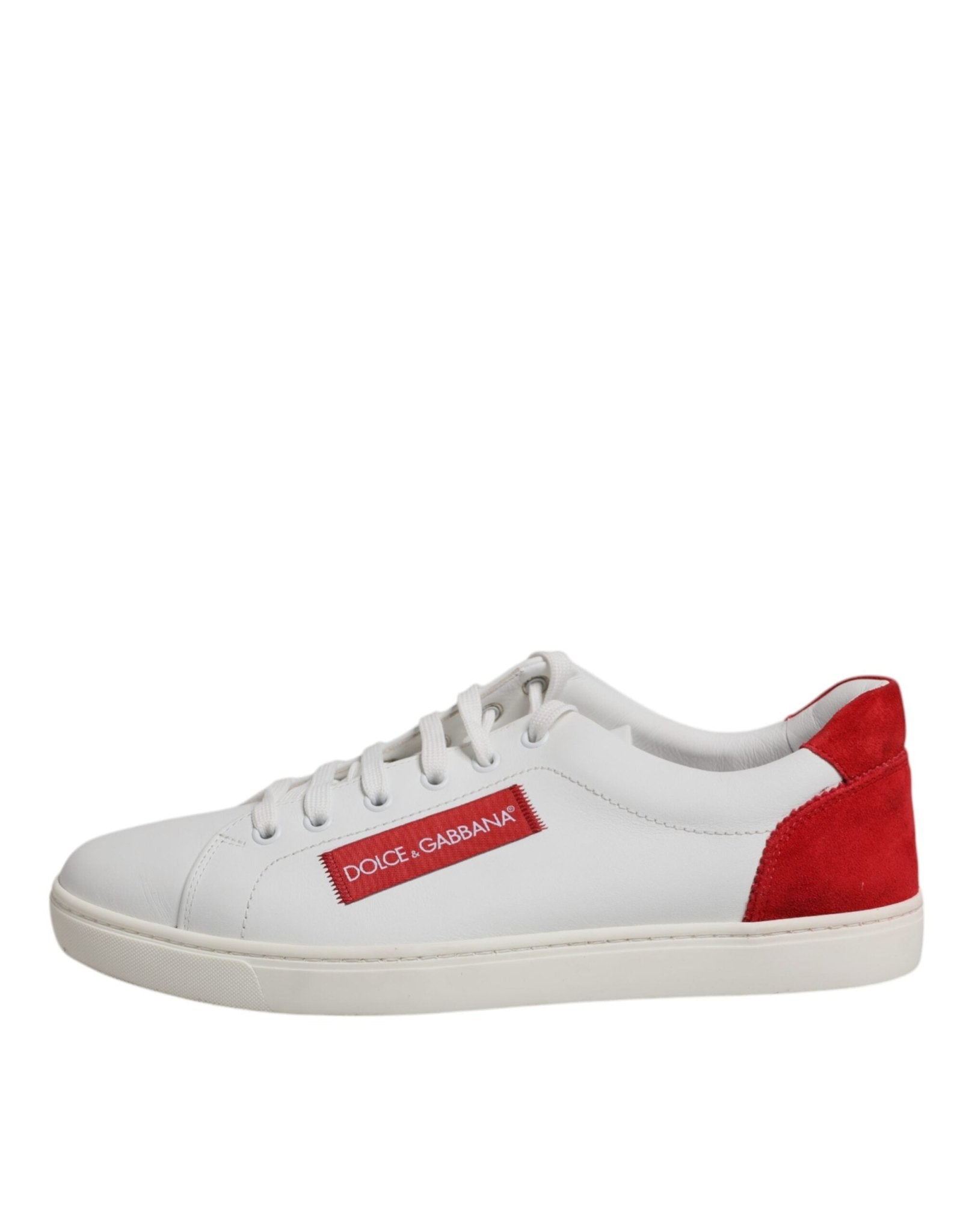 Dolce & Gabbana White Suede Leather Low Top Sneakers Shoes - RIMODA