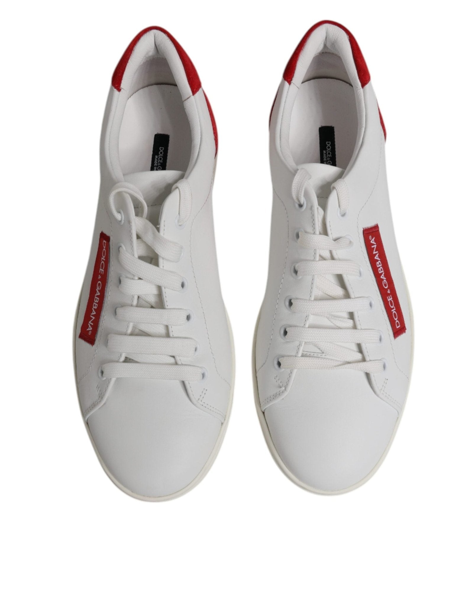Dolce & Gabbana White Suede Leather Low Top Sneakers Shoes - RIMODA