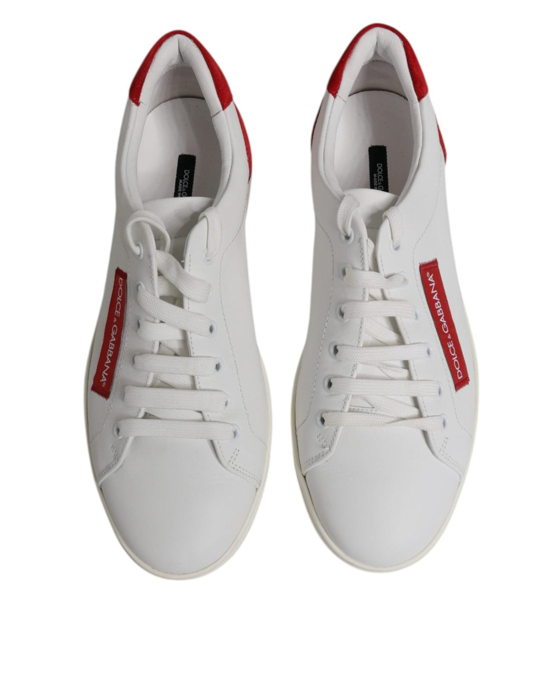 Dolce & Gabbana White Suede Leather Low Top Sneakers Shoes - RIMODA