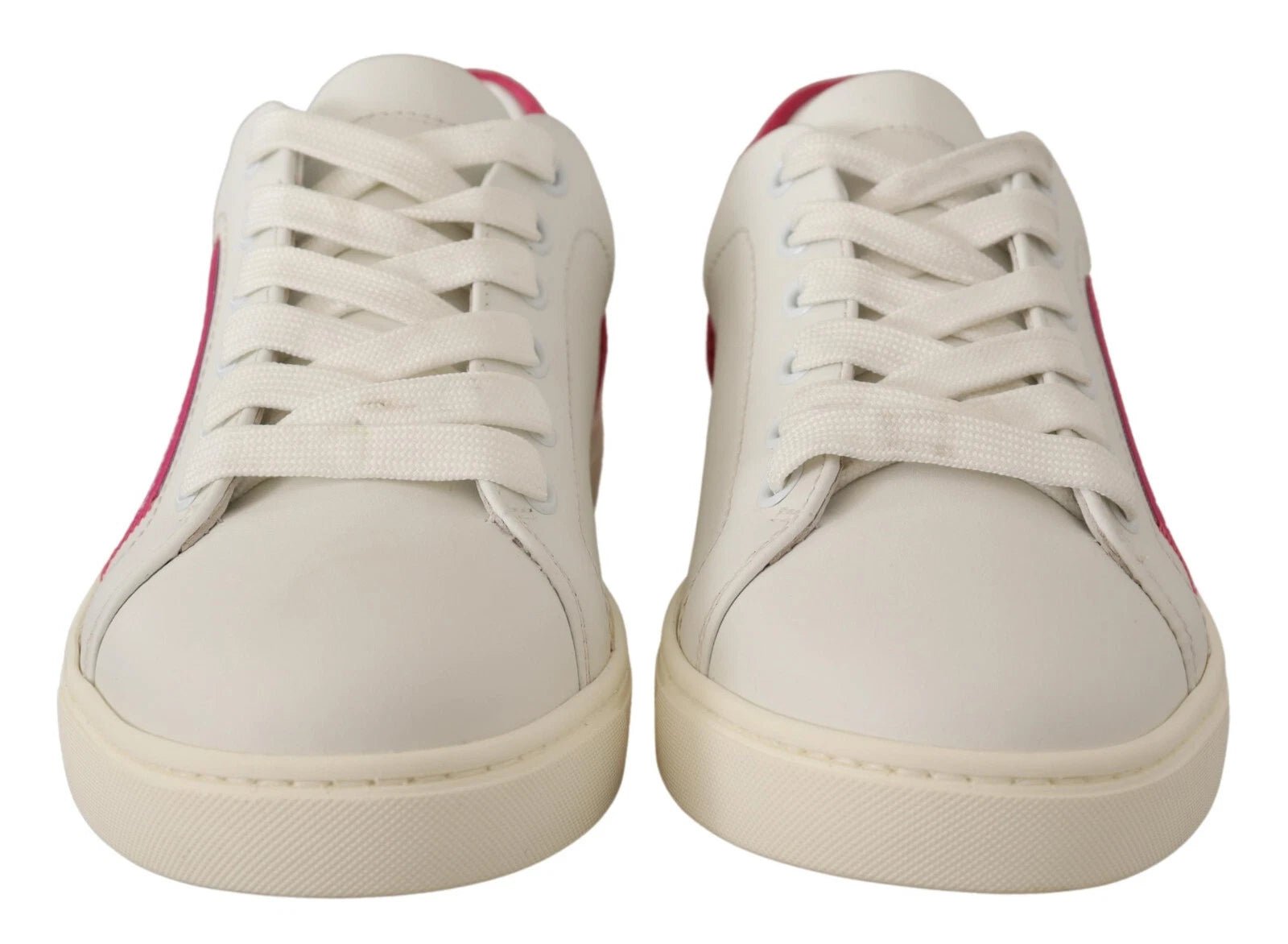 Dolce & Gabbana White Suede Leather Low Top Sneakers Shoes - RIMODA